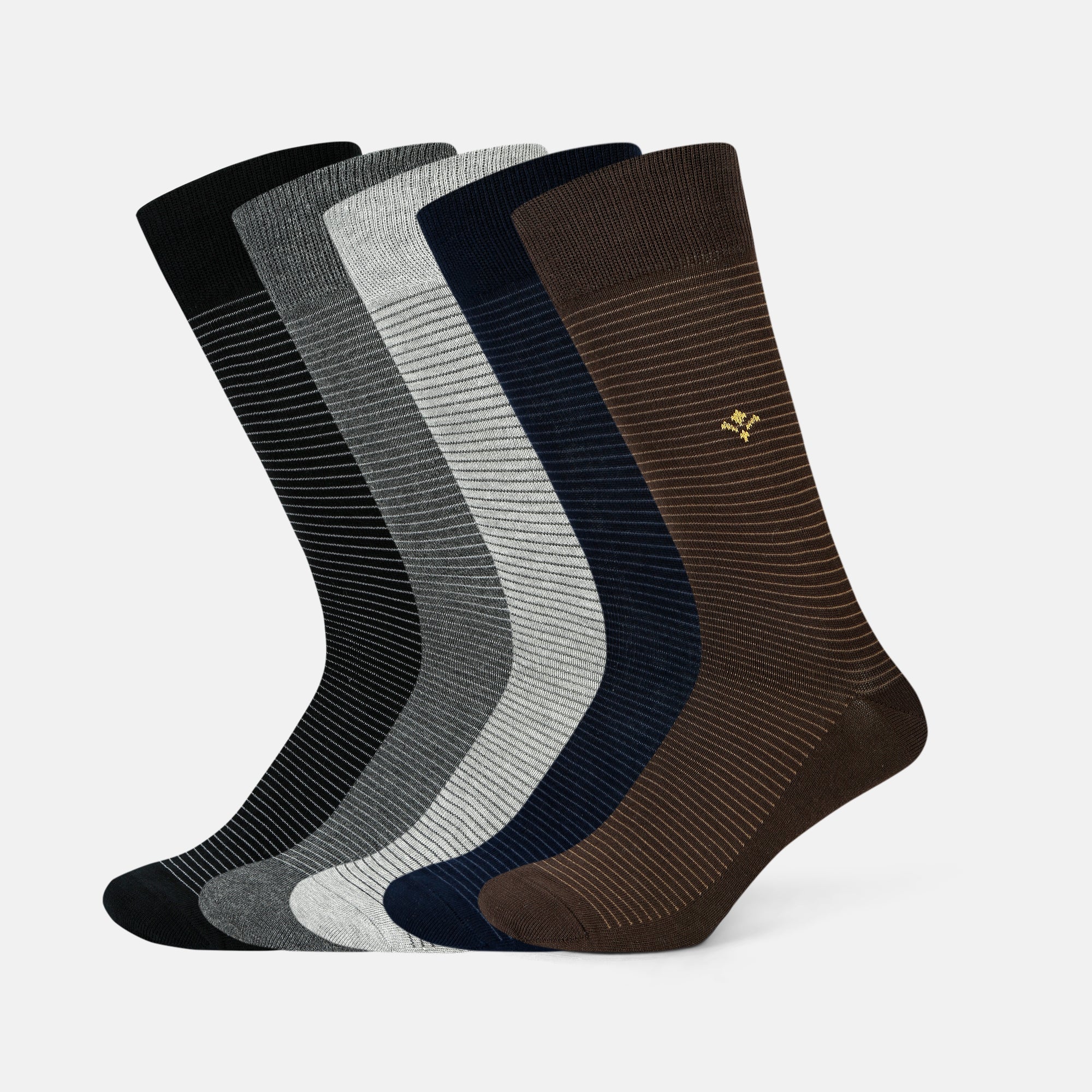 mens casual dress socks Men's Formal Crew - Premium Cotton Casual bohemian Two Piece bloque_2 Color:White/Multi