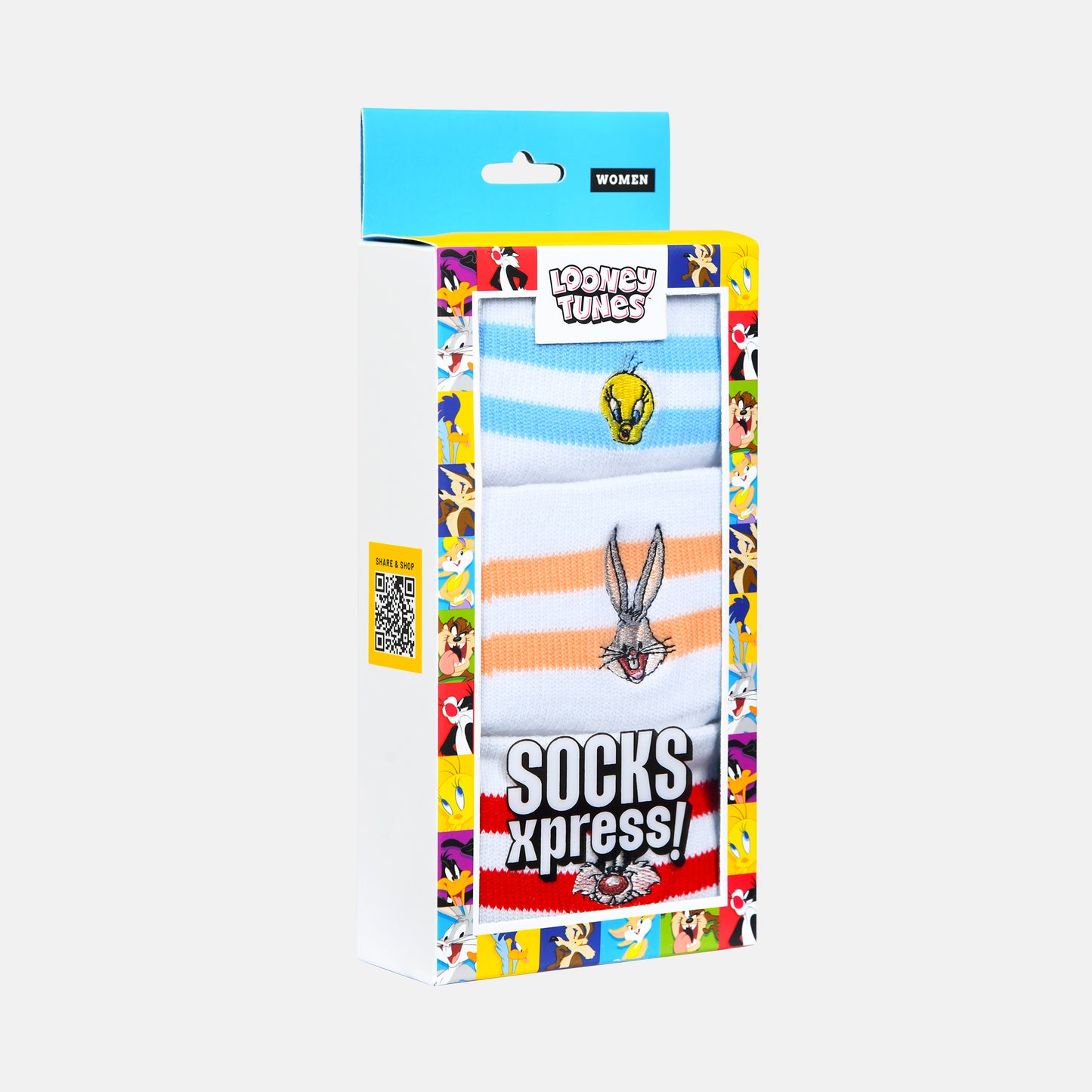Women’s Looney Tunes Cartoon High Ankle Socks