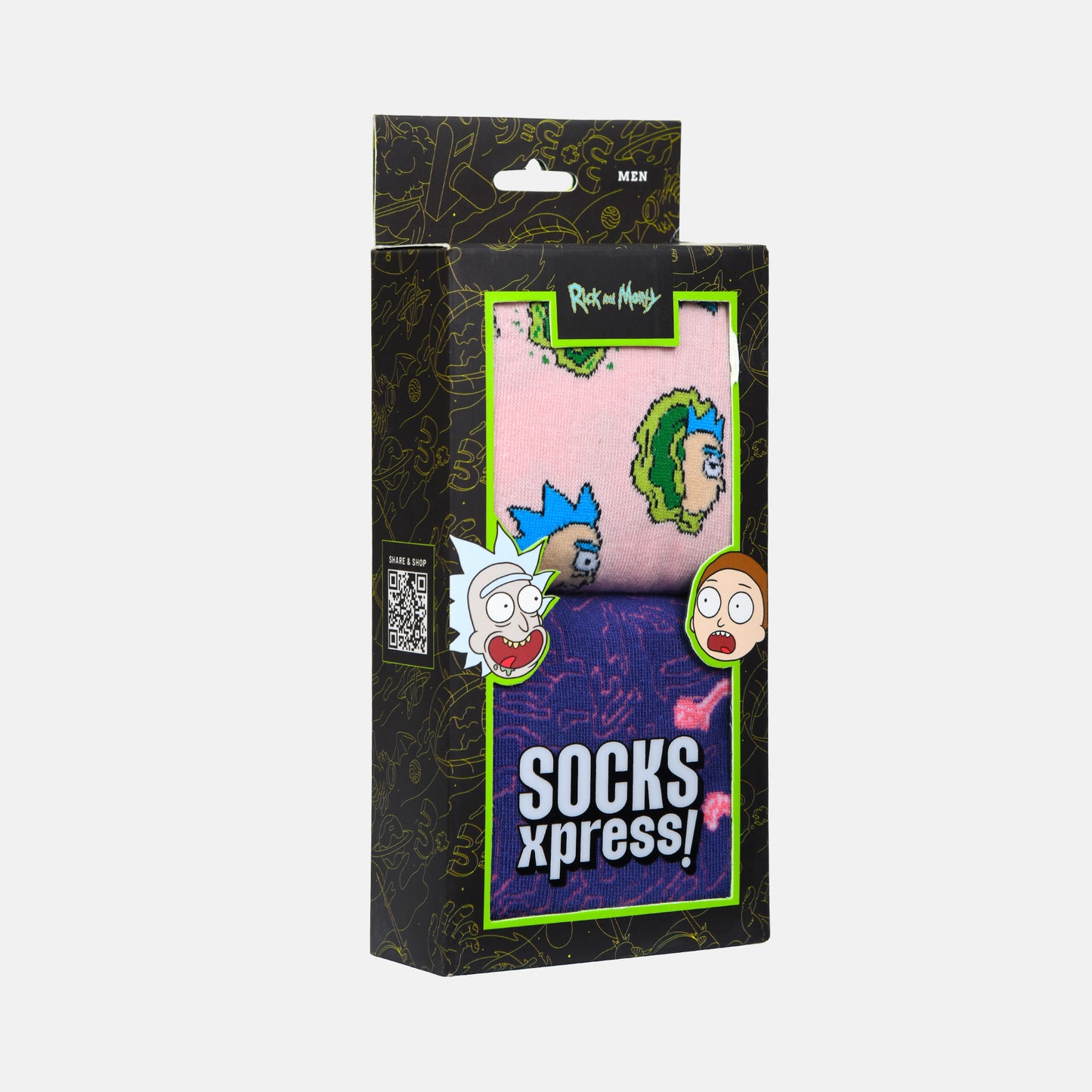 Men’s Rick and Morty Themed Crew Socks