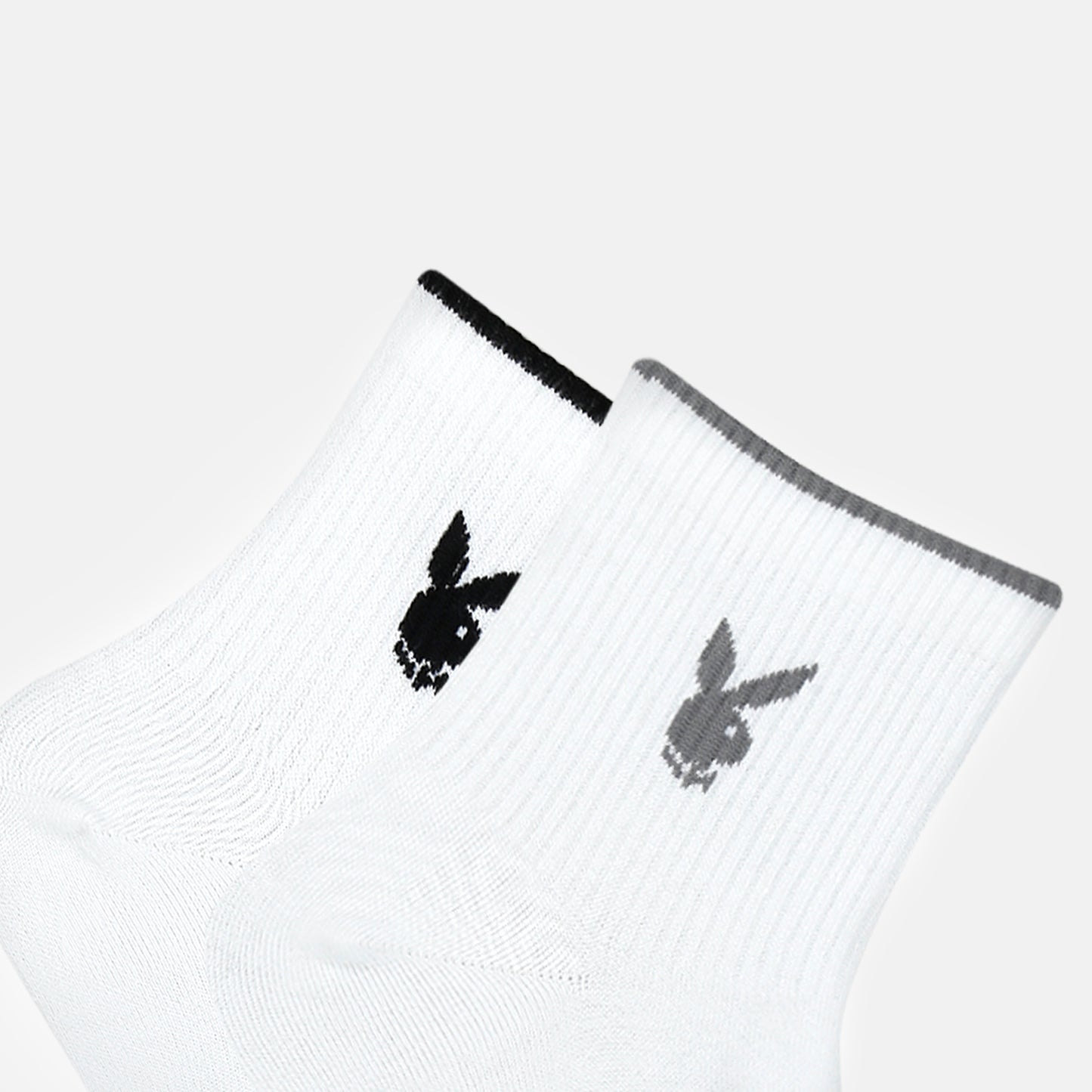 Men’s Playboy White High Ankle Socks