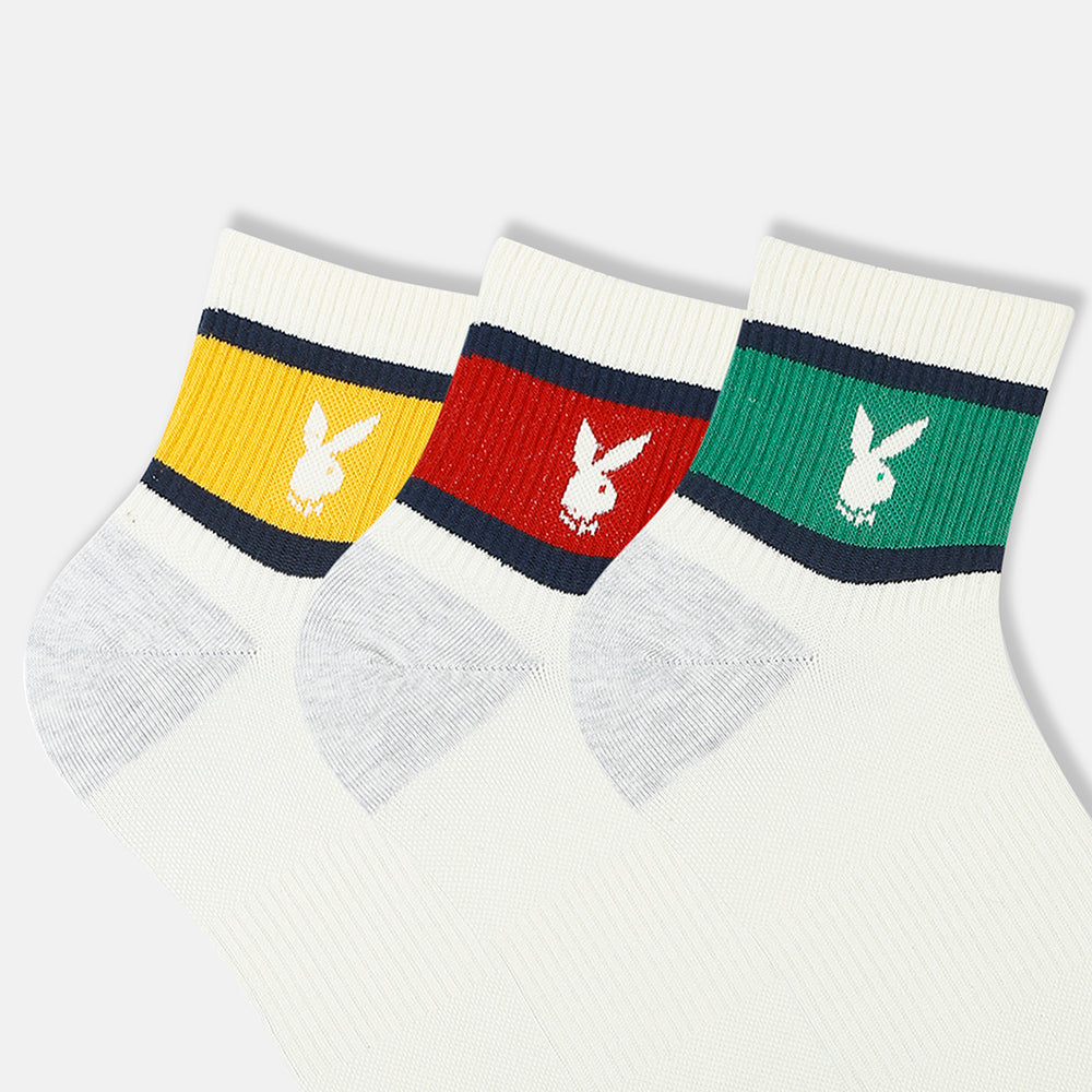 Men’s Playboy Themed Ribbed High Ankle Socks