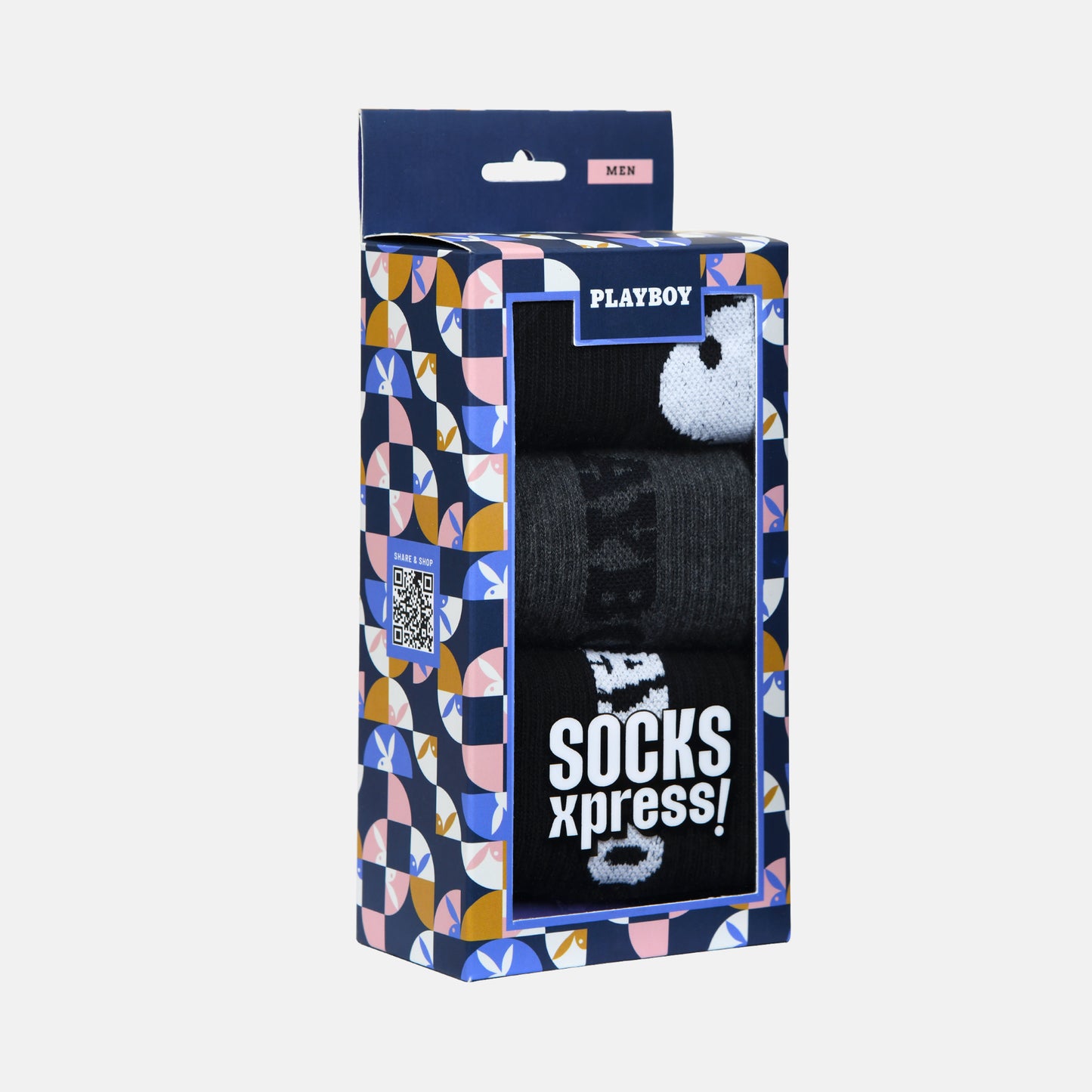 Men's Playboy Themed High Ankle Socks