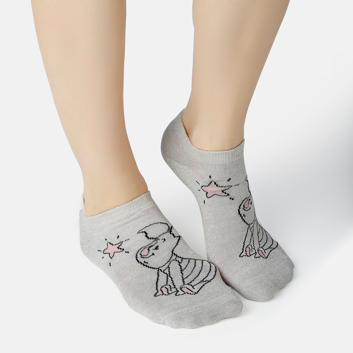 Women’s Winnie The Pooh Themed Lurex Ankle Socks
