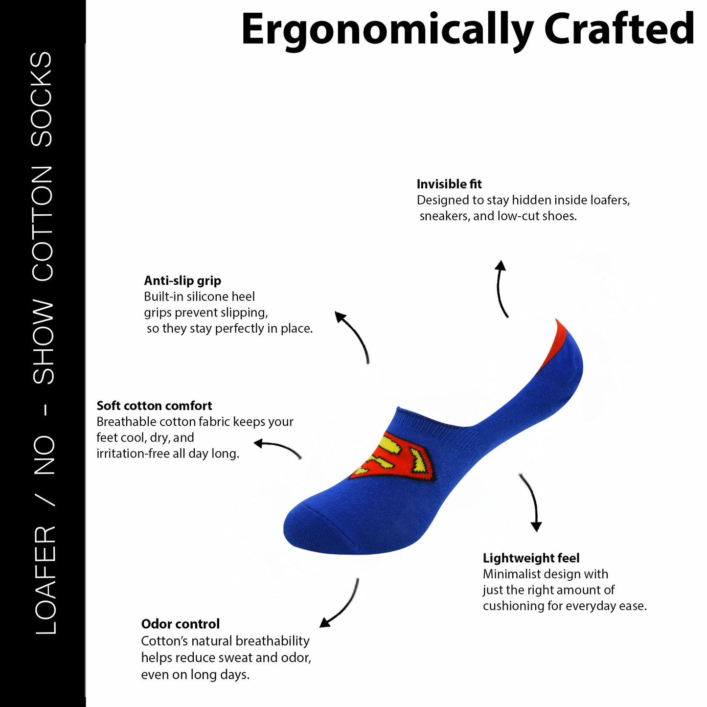 Men’s Justice League Themed Loafer Socks
