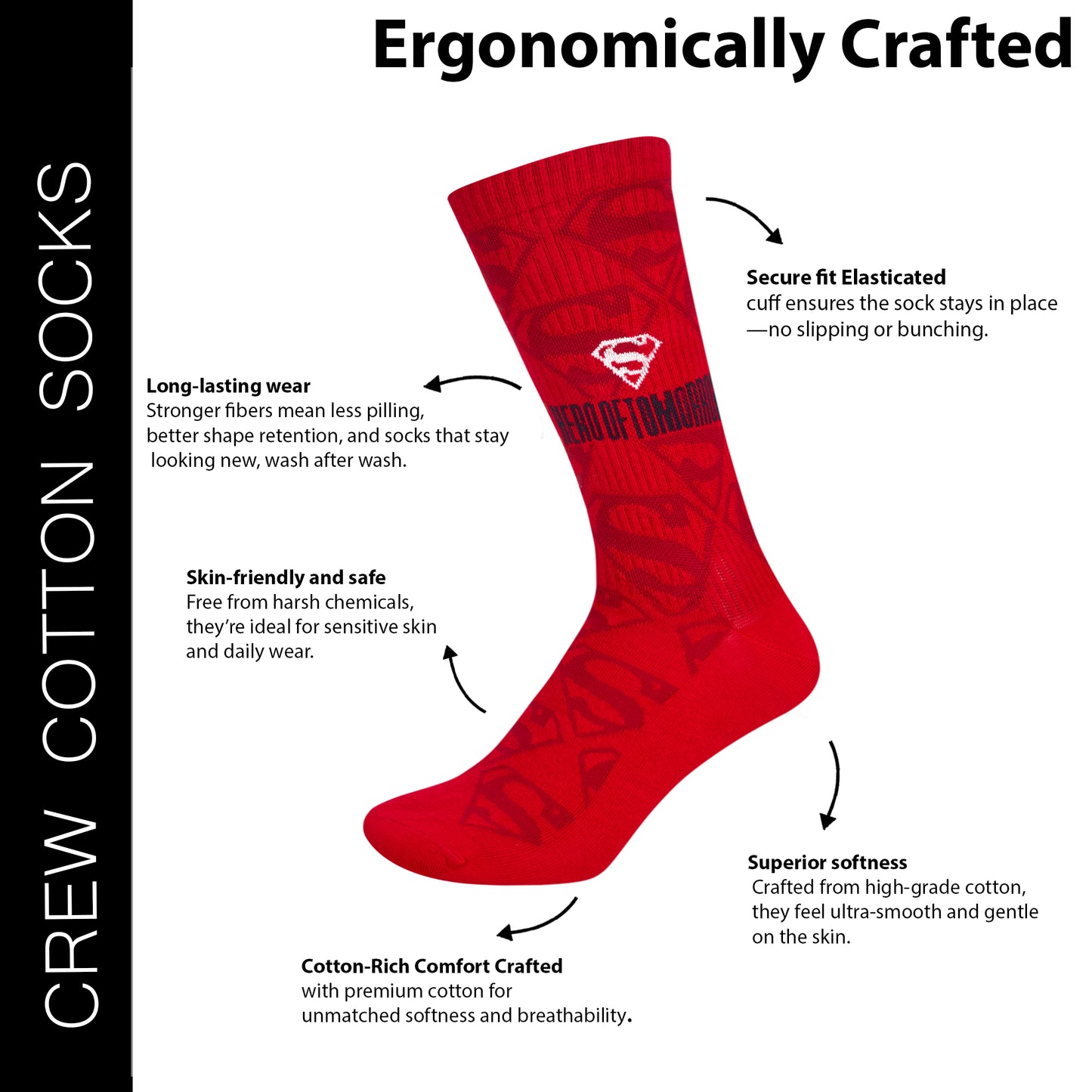 Men's Justice League Superman Crew Socks