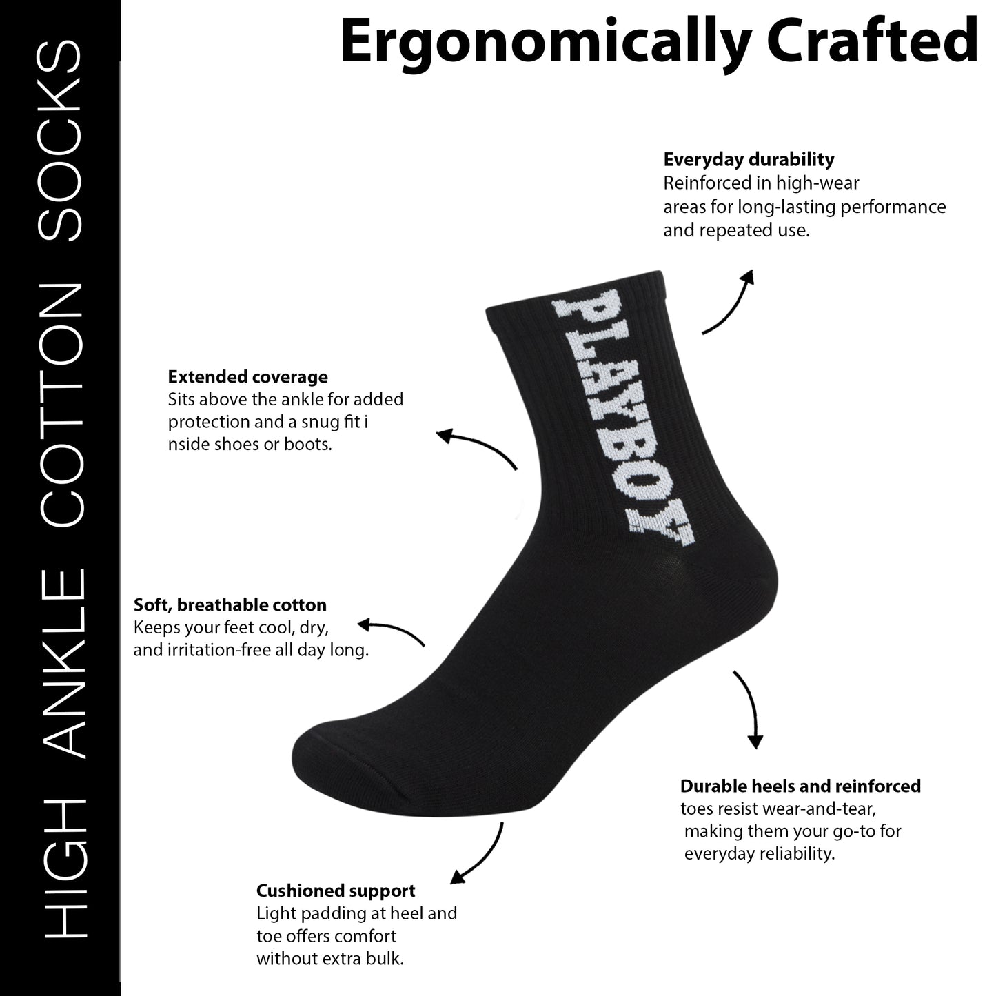 Men's Playboy Themed High Ankle Socks