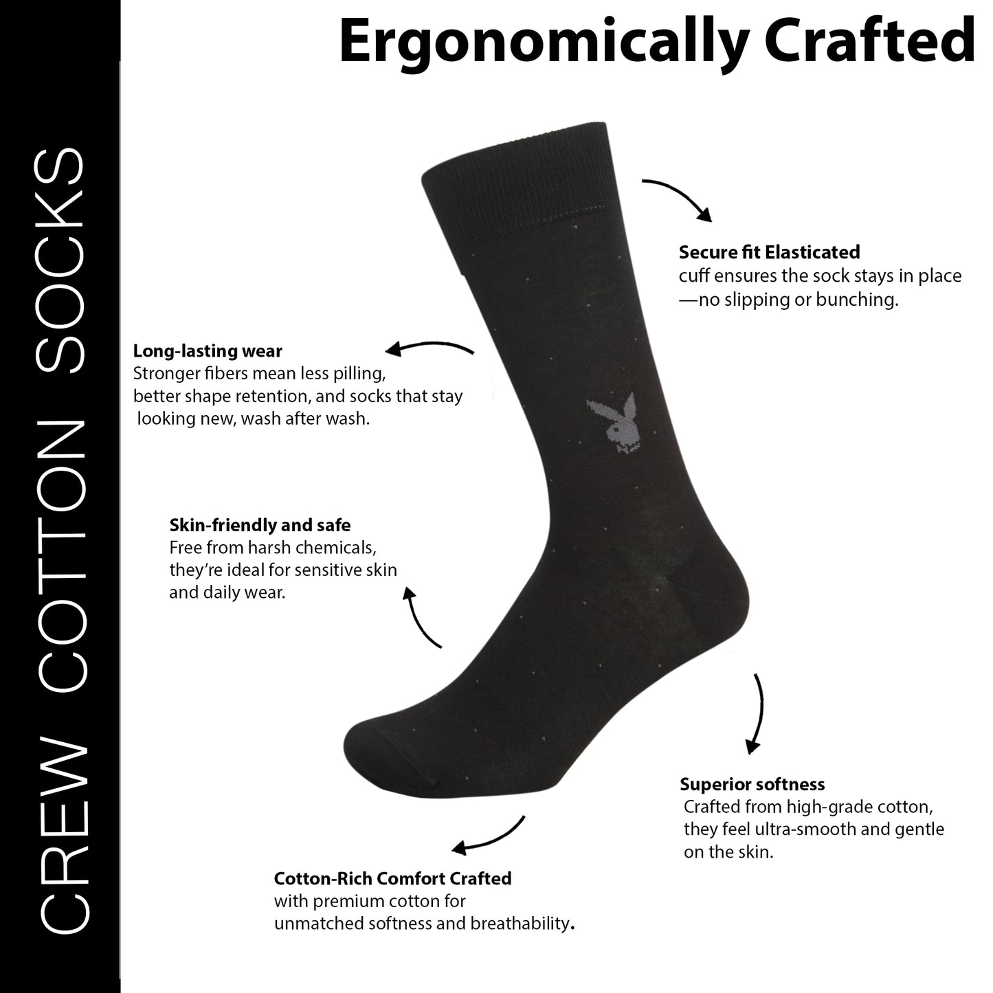 Men's Playboy Themed Crew Socks