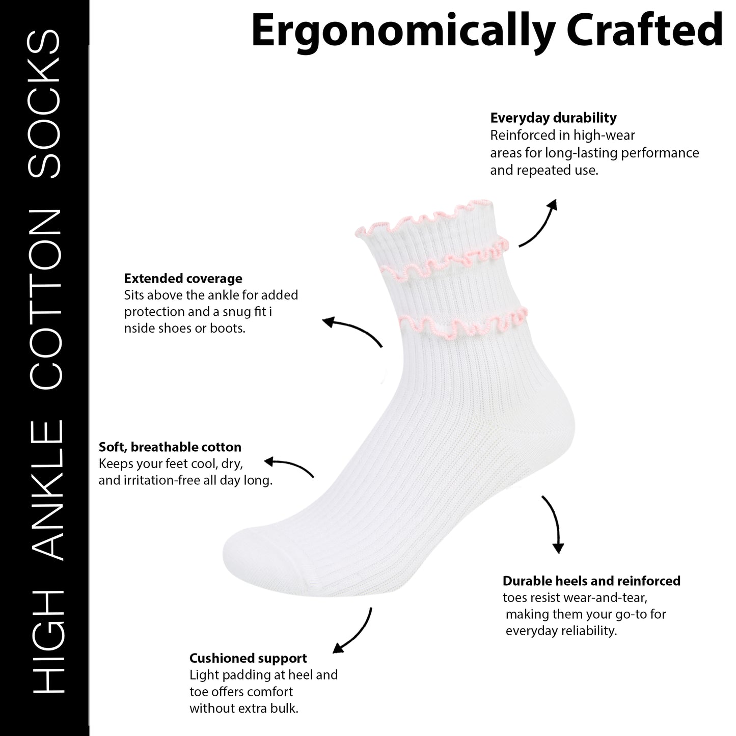 Women’s Frilled High Ankle Socks