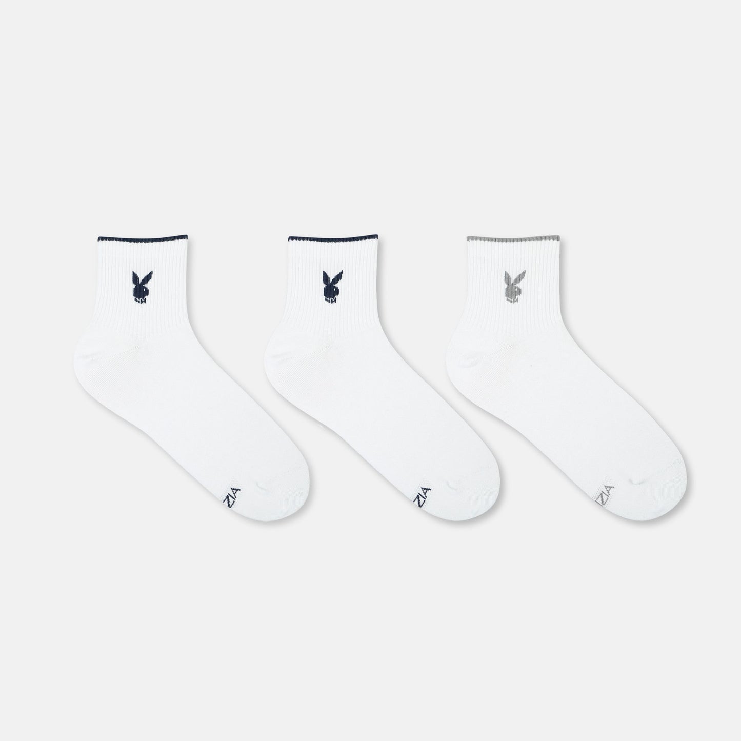 Men’s Playboy White High Ankle Socks