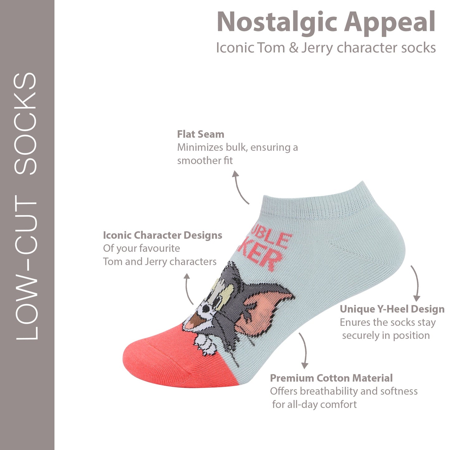 Women’s Tom & Jerry Cartoon Lowcut Socks