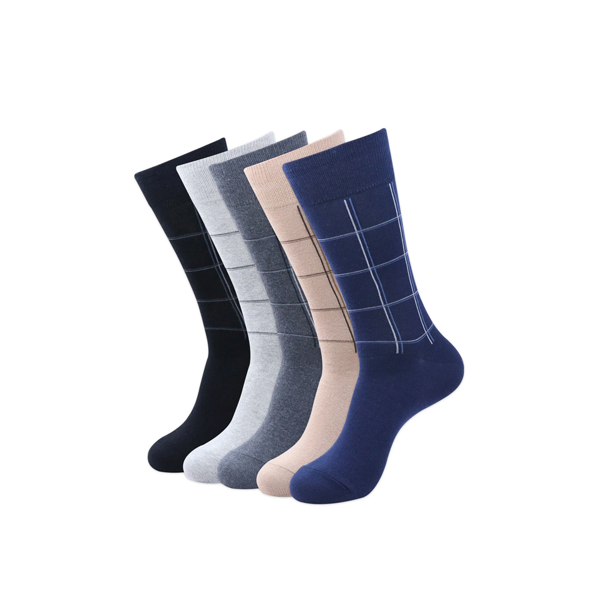 Balenzia Men's Checks Calf Length/Crew Length Cotton Socks - (Multicolored)(Pack of 5/1U) - Balenzia