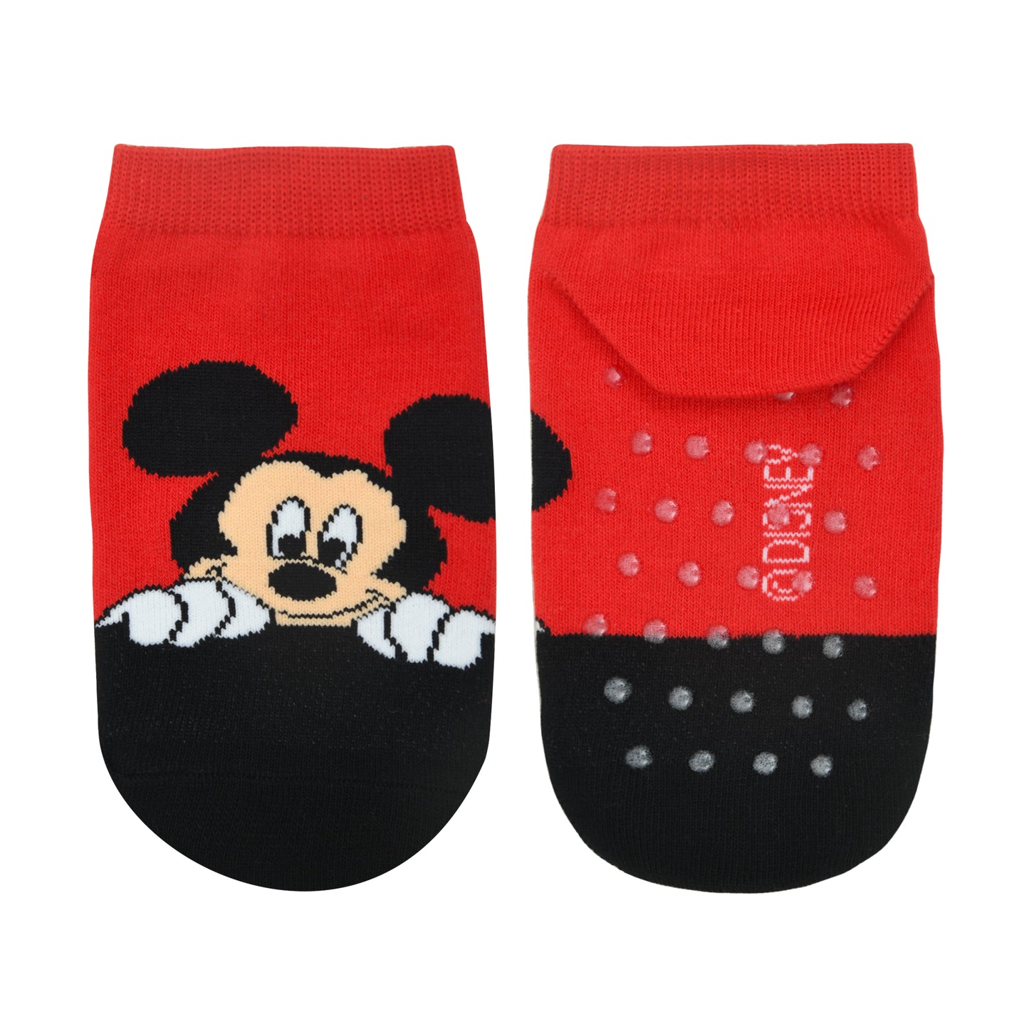 Balenzia X Disney Character Anti-skid Lowcut Socks for Kids- Mickey & Minnie (Pack of 3 Pairs/ 1U) (Red, Balck, Blue) - Balenzia