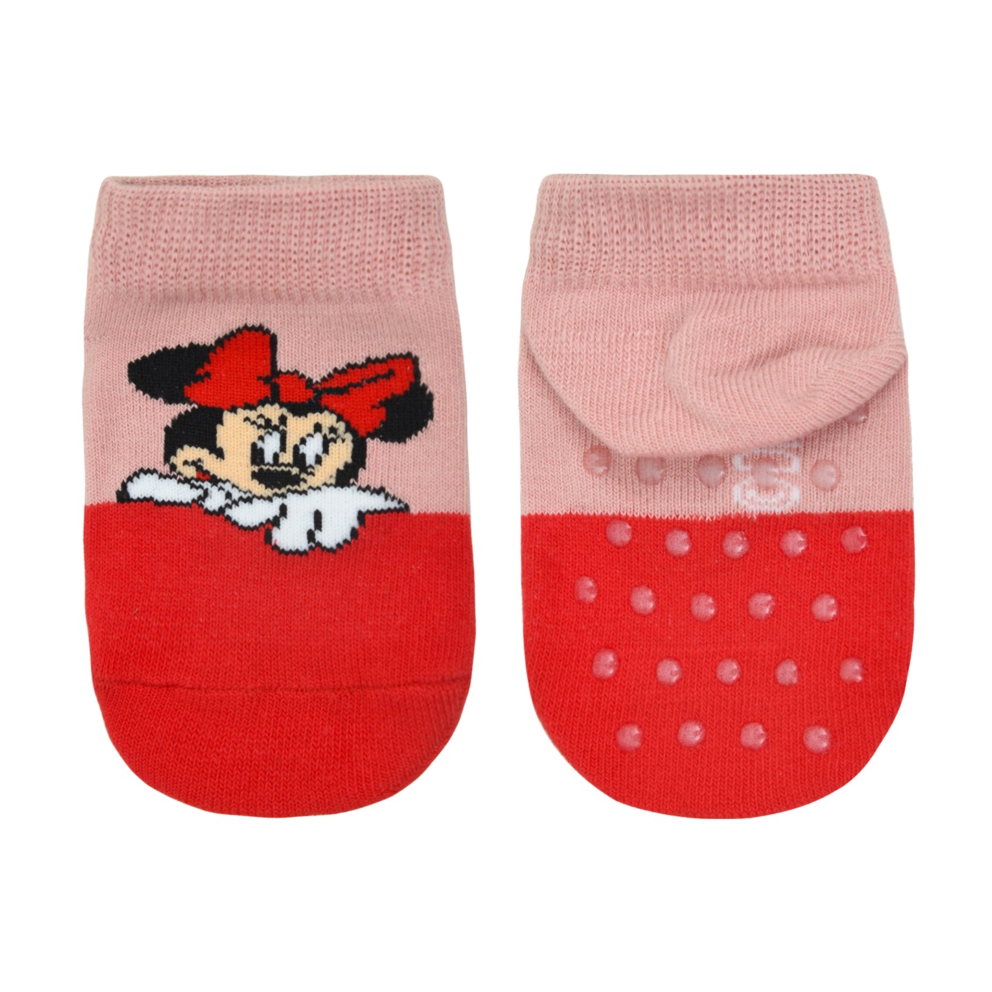 Balenzia X Disney Character Anti-skid Lowcut Socks for Kids- Mickey & Minnie (Pack of 3 Pairs/ 1U) (Red, Balck, Blue) - Balenzia