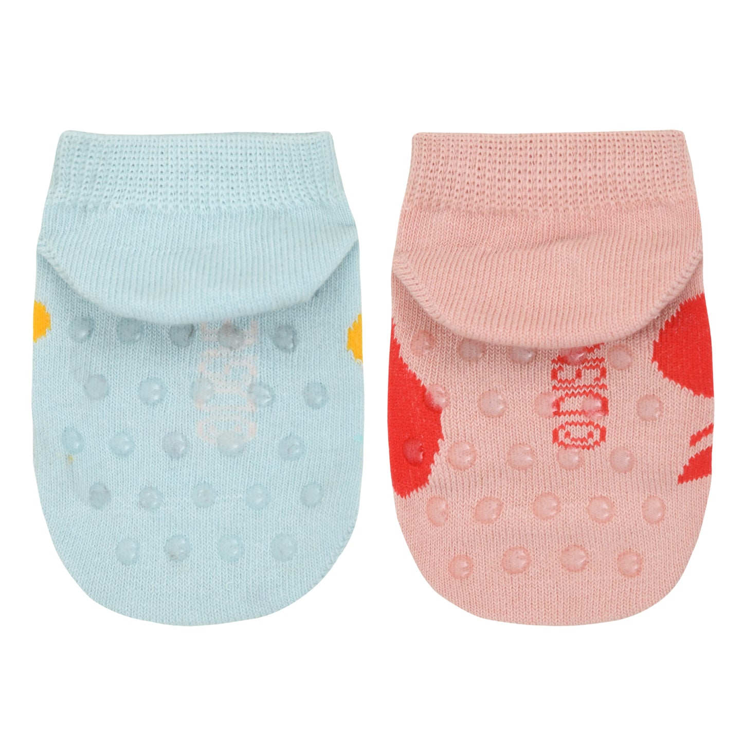 Balenzia x Disney Princess Anti-Skid Lowcut socks for Kids- Cinderella, Ariel (Pack of 2 Pairs/1U) (Pink, Blue) - Balenzia