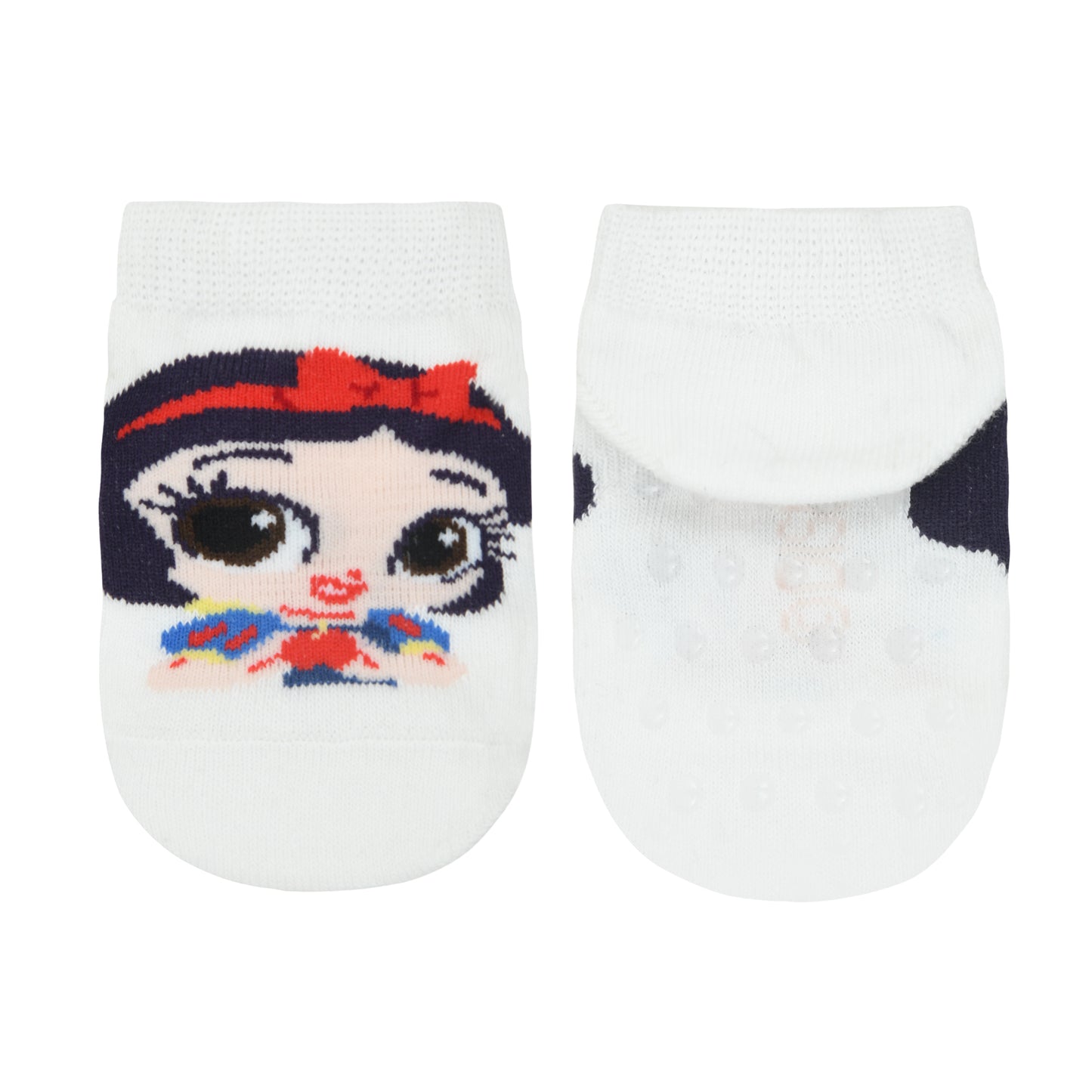 Balenzia x Disney Princess Anti-Skid Lowcut socks for Kids- Snow White, Jasmine (Pack of 2Pairs/1U) (Lavender, White) - Balenzia