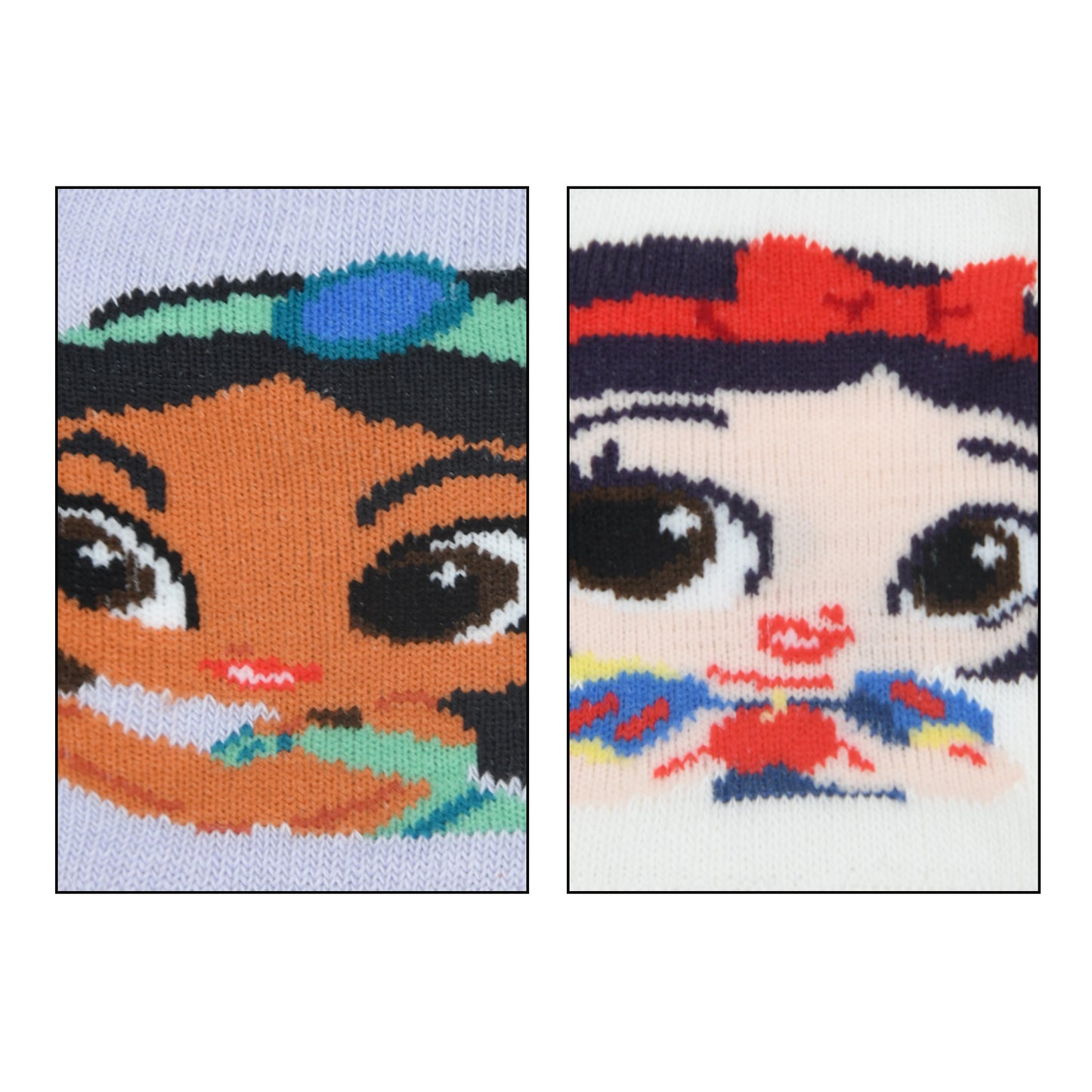 Balenzia x Disney Princess Anti-Skid Lowcut socks for Kids- Snow White, Jasmine (Pack of 2Pairs/1U) (Lavender, White) - Balenzia