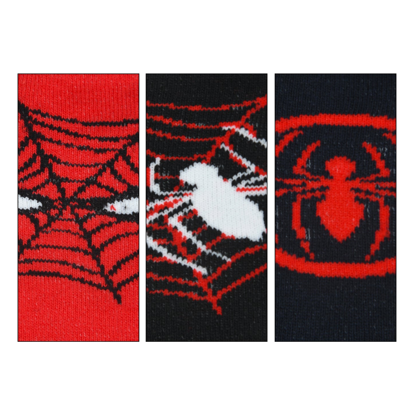 Balenzia x Marvel Anti- Skid Lowcut socks for Kids- Spiderman (Pack of 3 Pairs/1U) (Red, Navy, Blue) - Balenzia