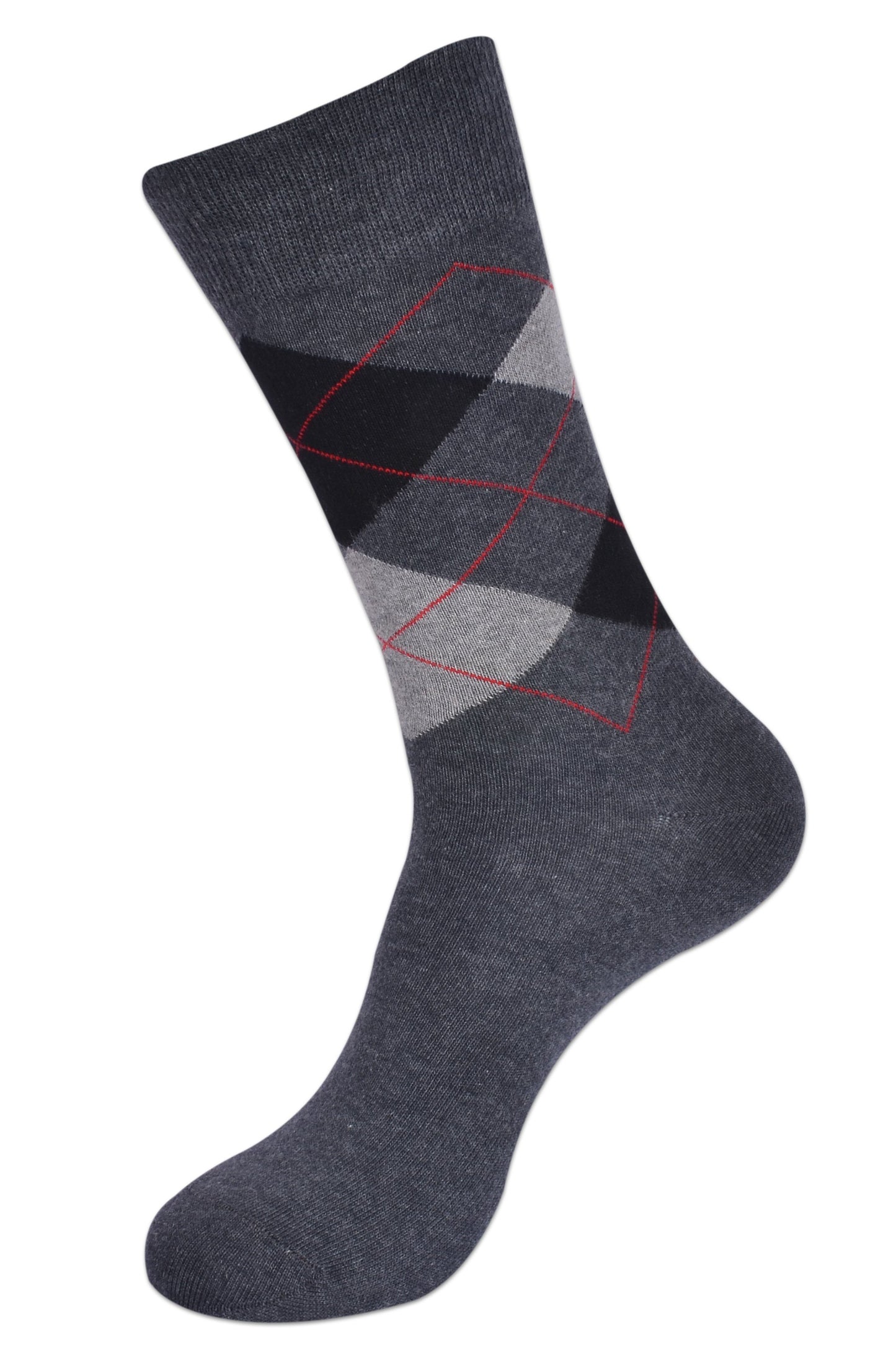 Balenzia Men's Classic Argyle Socks- (Pack of 3 Pairs/1U) (Black,D.Grey,Brown) - Balenzia