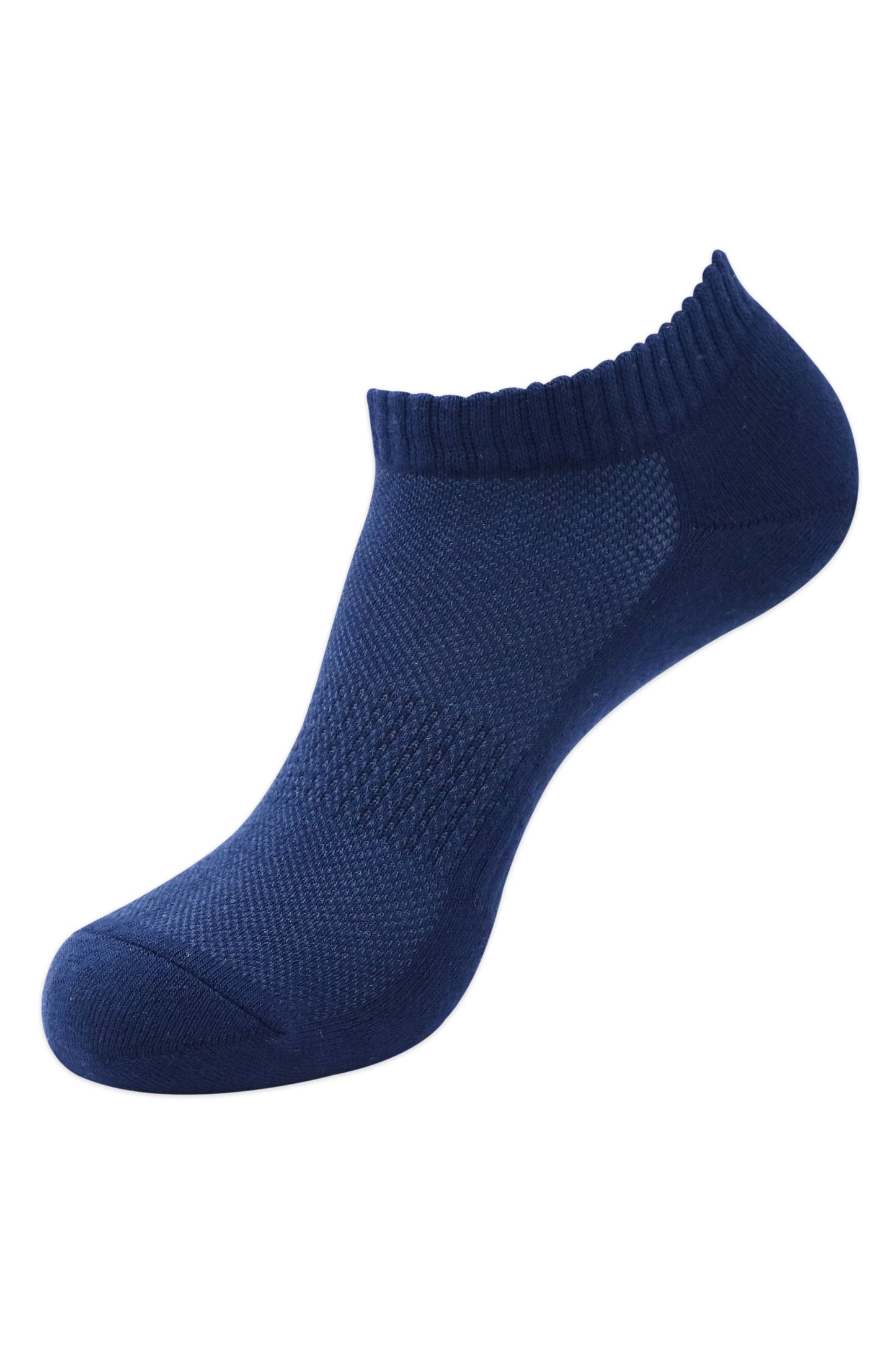 Balenzia Men's Cotton Cushioned Solid Ankle Socks with Mesh Knit, Gym Socks Free -(23 cm)Size, (Pack of 3 Pairs/1U) (Black,Navy,D.Grey) - Balenzia