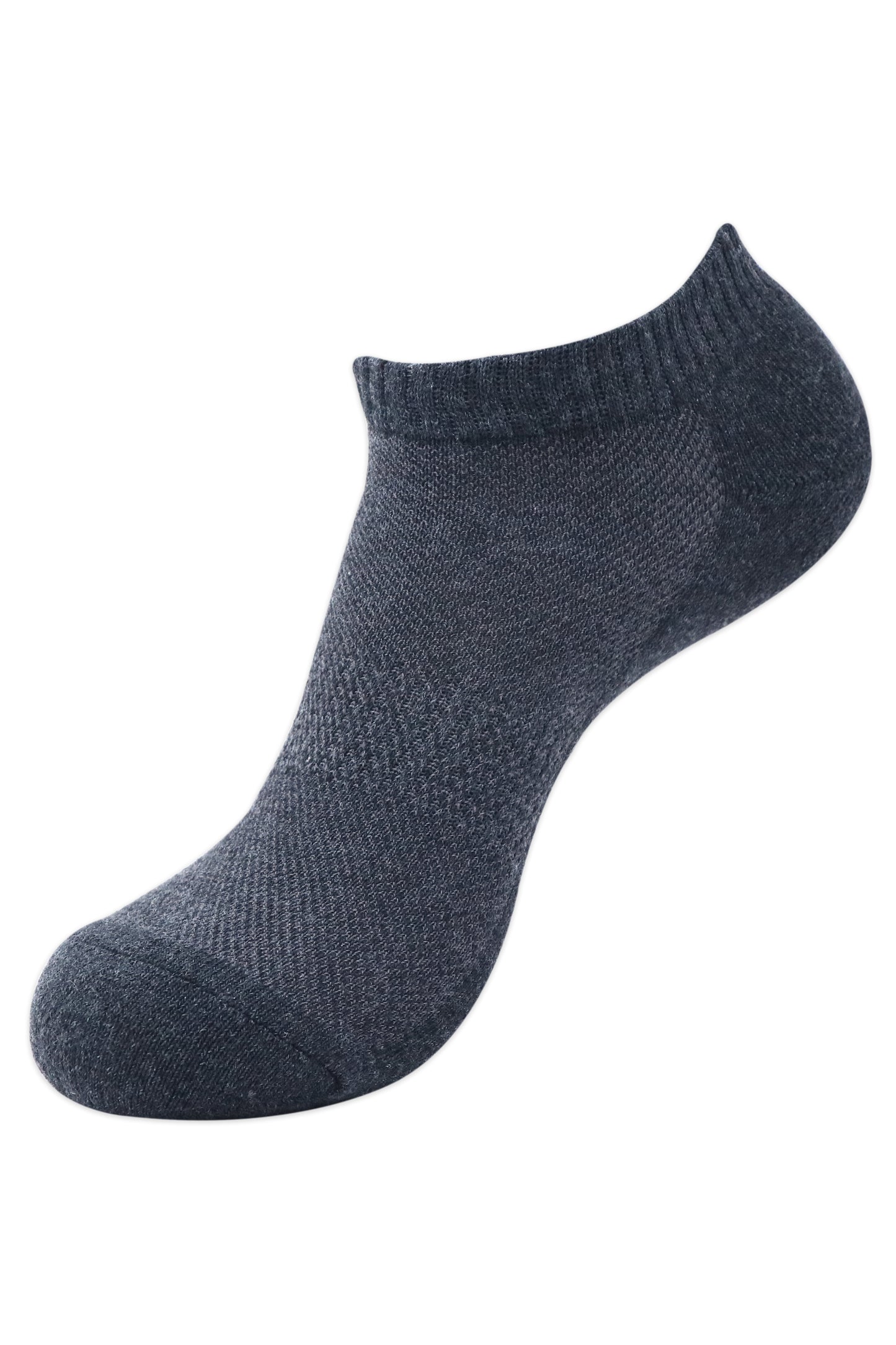 Balenzia Men's Cotton Cushioned Solid Ankle Socks with Mesh Knit, Gym Socks Free -(23 cm)Size, (Pack of 3 Pairs/1U) (Black,Navy,D.Grey) - Balenzia