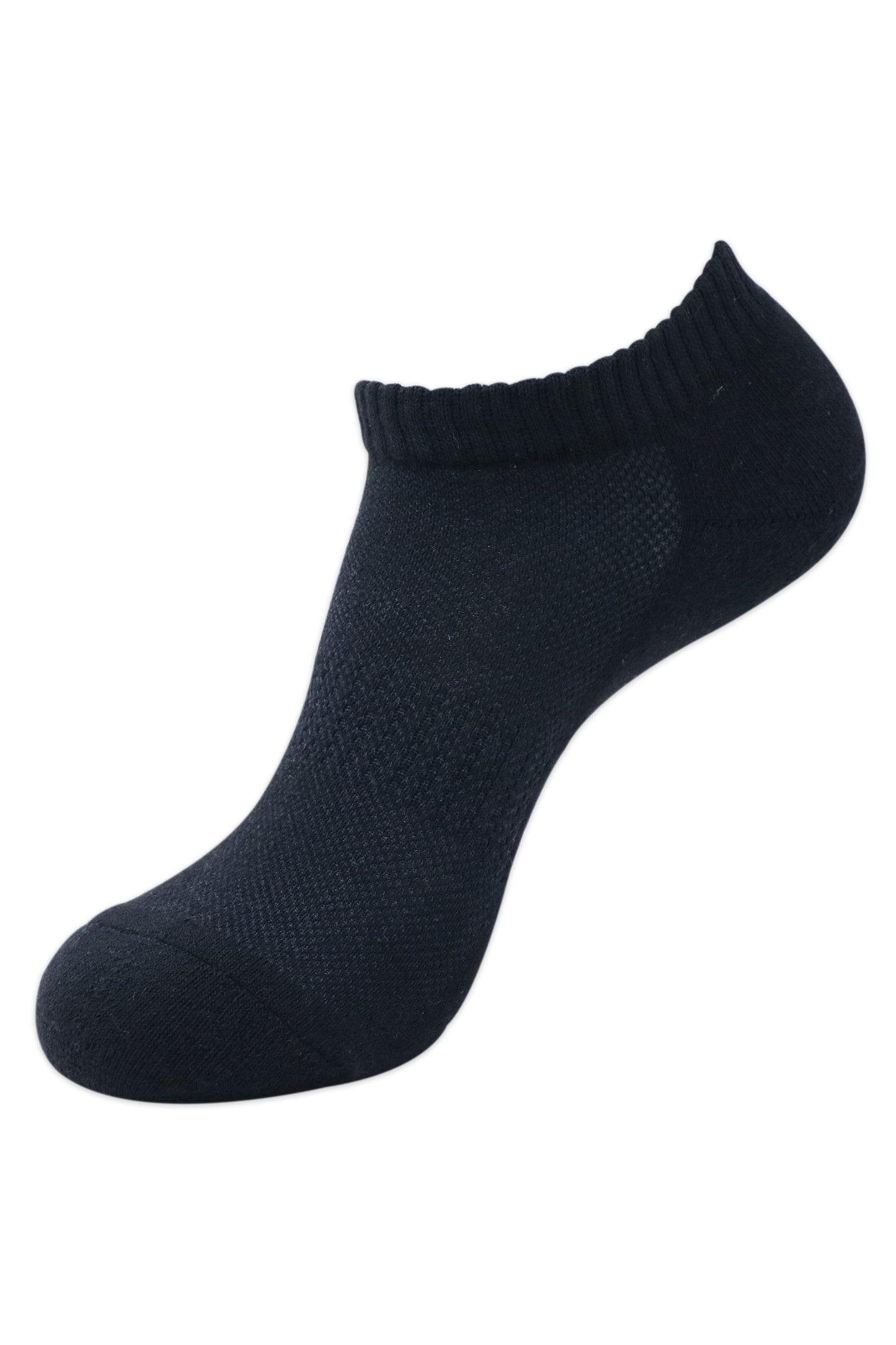 Balenzia Men's Cotton Cushioned Solid Ankle Socks with Mesh Knit, Gym Socks Free -(23 cm)Size, (Pack of 3 Pairs/1U) (Black,Navy,D.Grey) - Balenzia