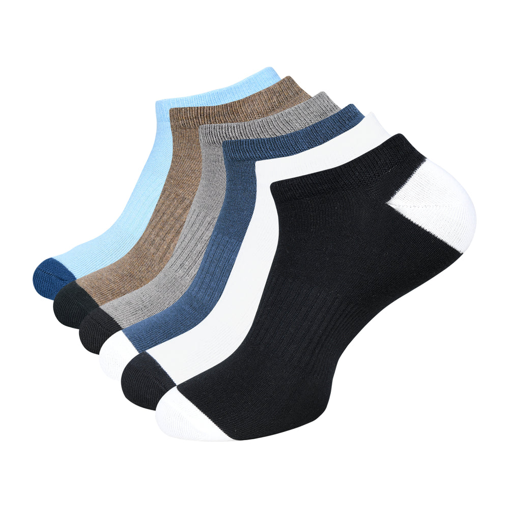 Men's Solid Lowcut Ankle Socks (6 Pair)