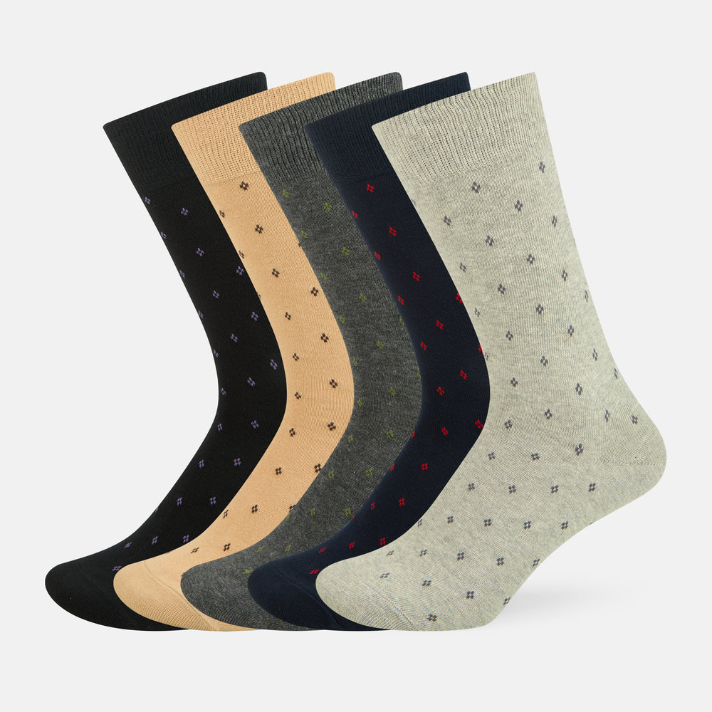 Men’s Patterned Cotton Crew Socks