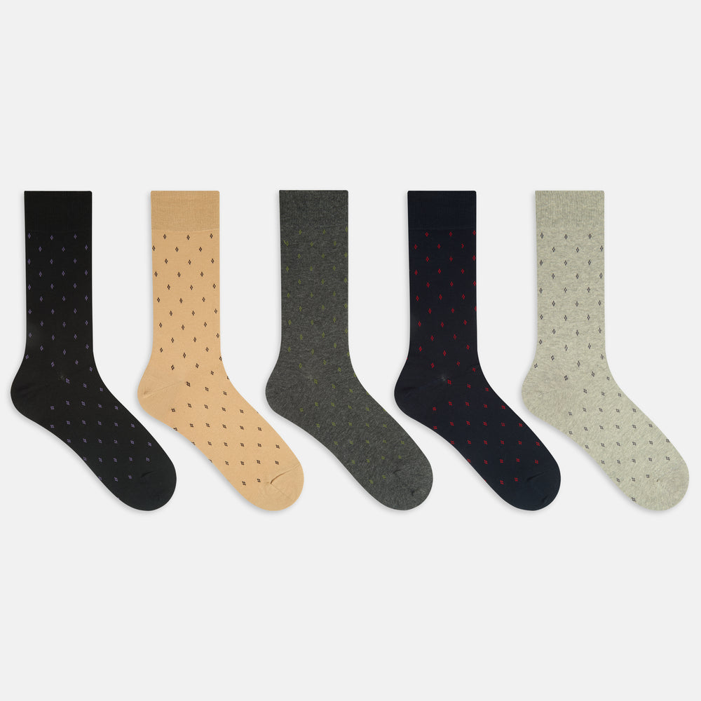 Men’s Patterned Cotton Crew Socks