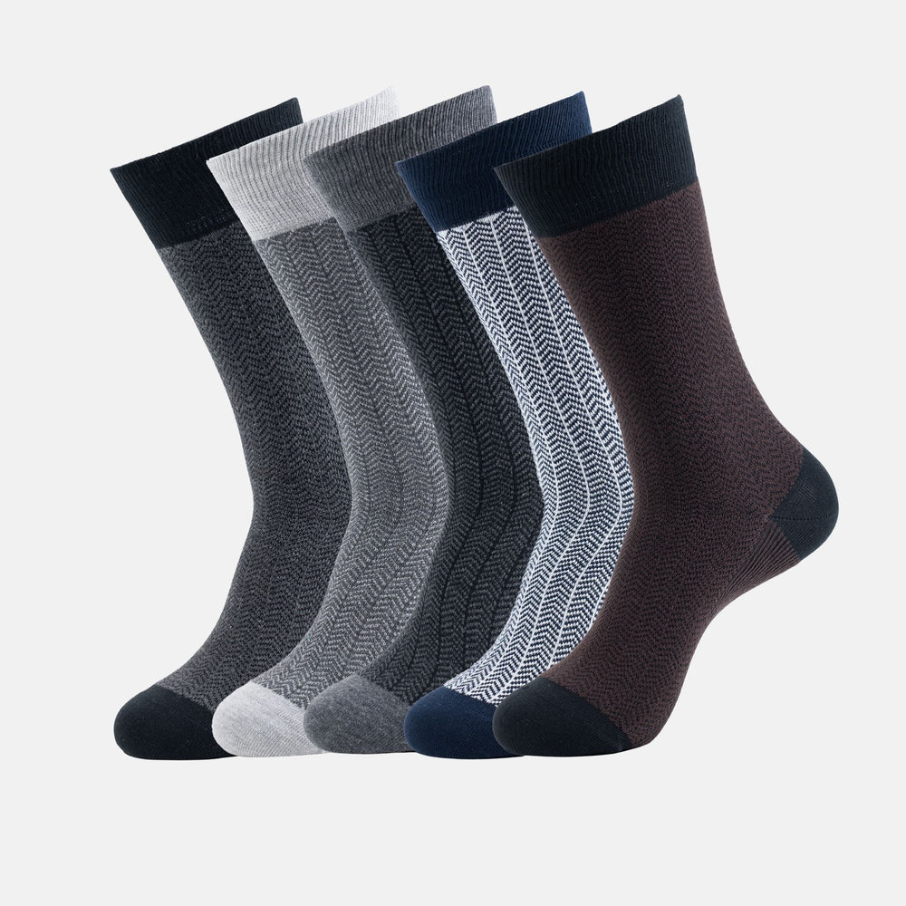 Men’s Patterned Cotton Crew Socks