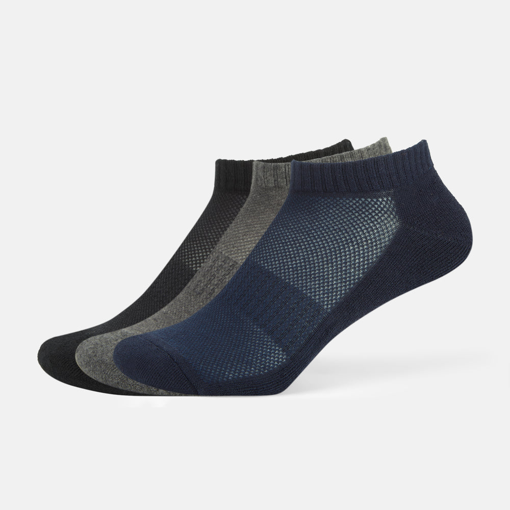 Men’s Half Cushioned Solid Ankle Socks