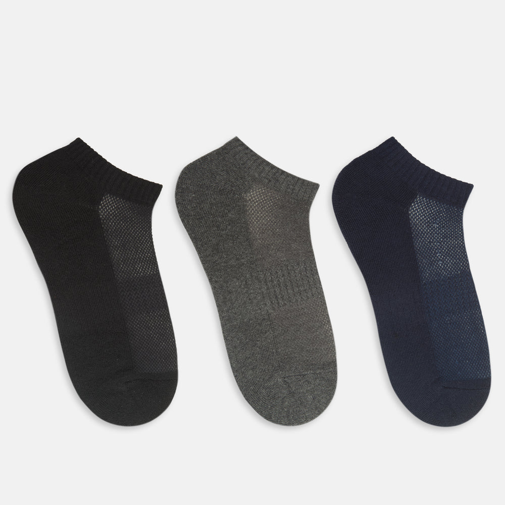 Men’s Half Cushioned Solid Ankle Socks