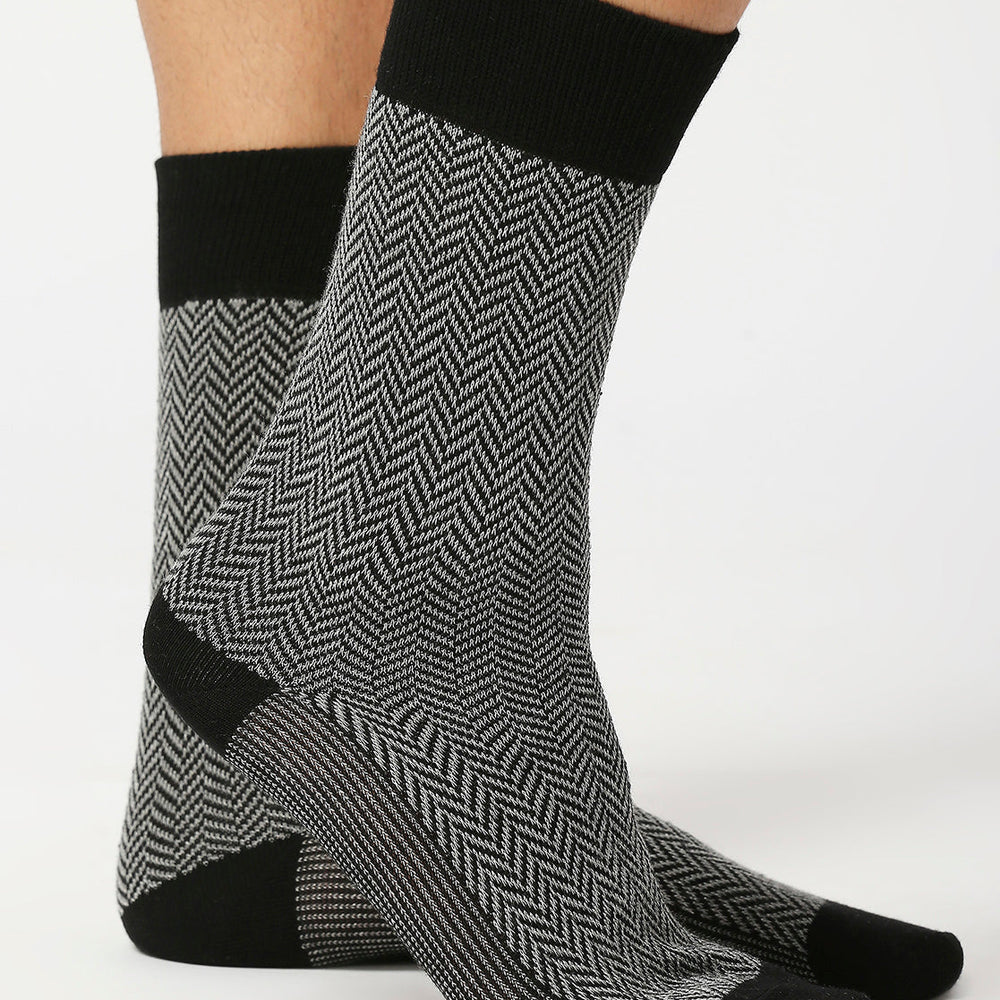 
                      
                        Men’s Luxury Houndstooth & Herringbone Crew Socks | Black | Pack of 2
                      
                    