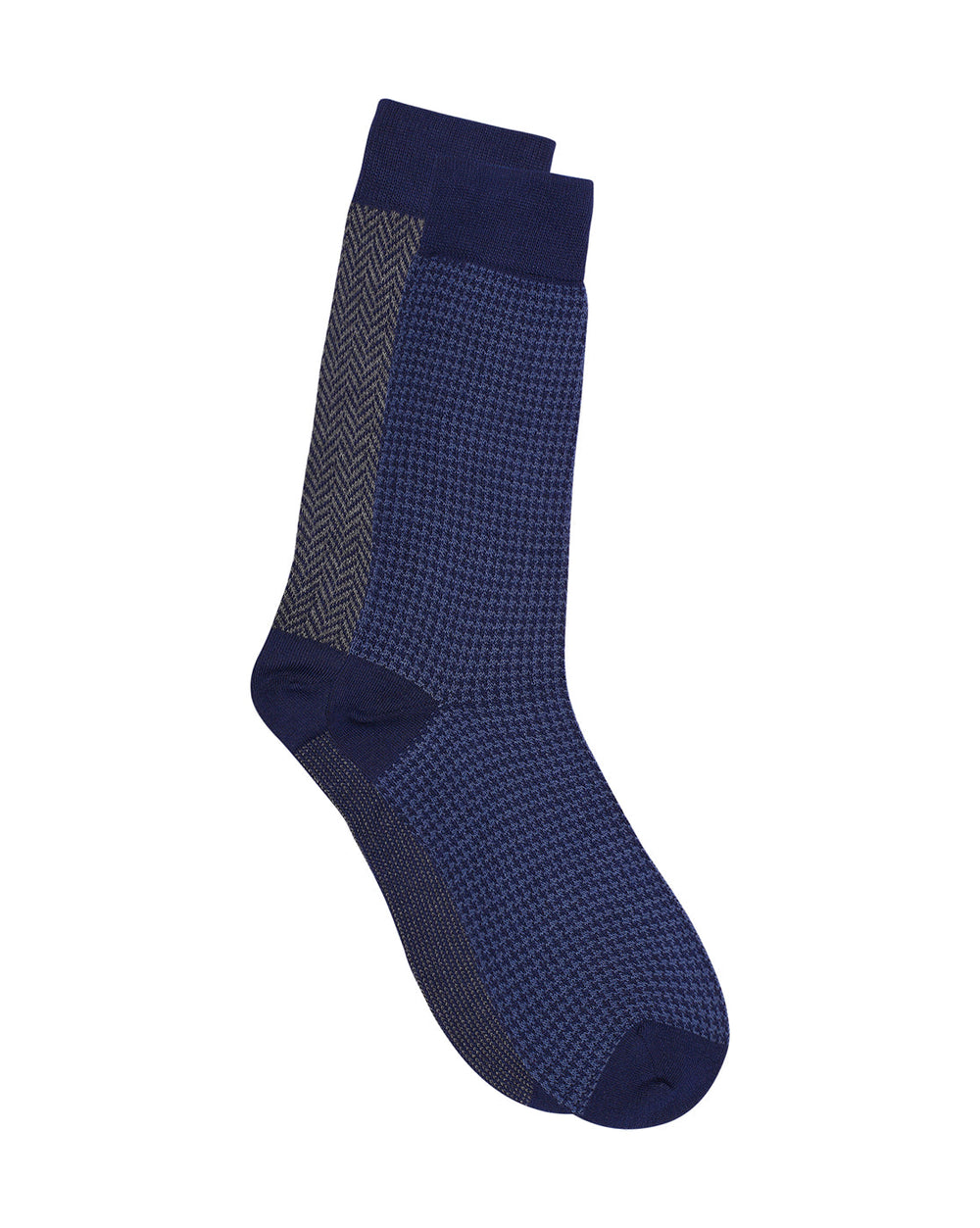 Men’s Luxury Houndstooth & Herringbone Crew Socks