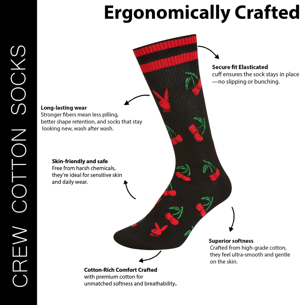 
                      
                        Men's Playboy Cherry Themed Crew Socks
                      
                    