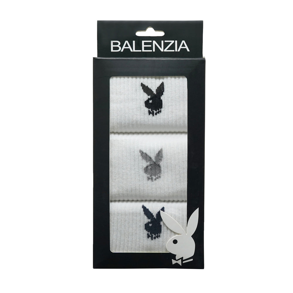 
                      
                        BALENZIA Men's Playboy White High Ankle Socks | 3-Pack | Free Size
                      
                    