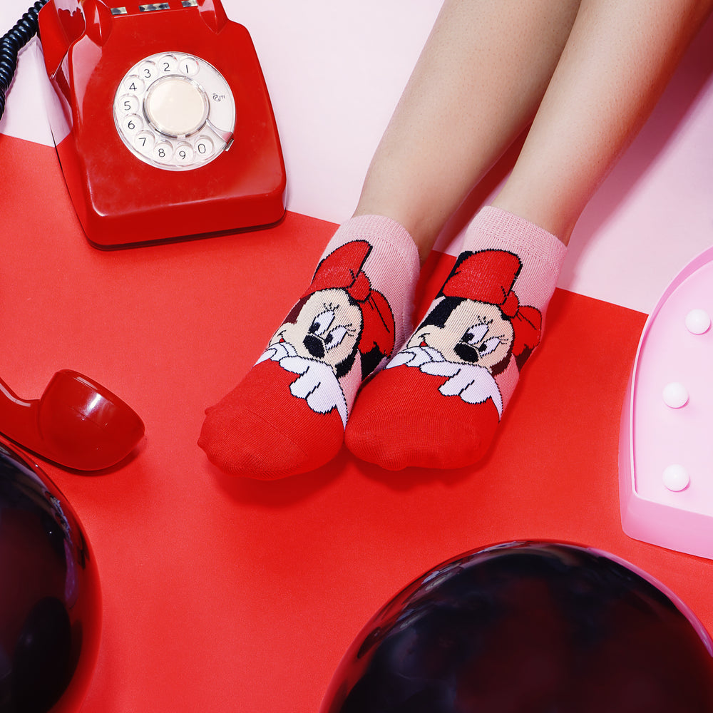 
                      
                        Balenzia x Disney Character Lowcut socks for Women- Mickey & Minnie (Pack of 2 Pairs/1U)(Free Size) Red, Pink
                      
                    