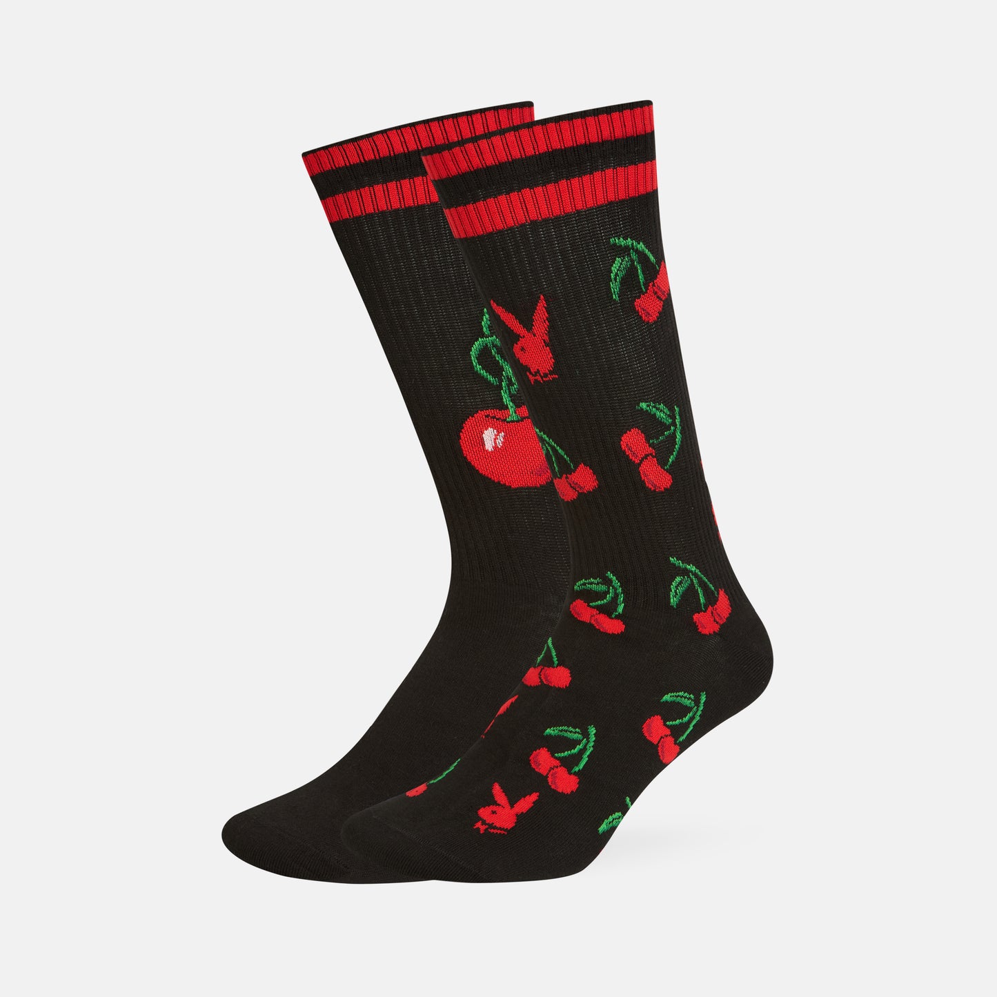 Men's Playboy Cherry Themed Crew Socks
