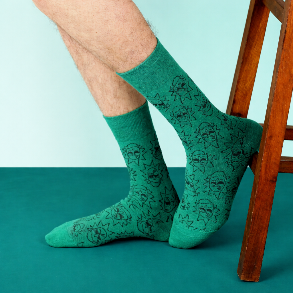 Men’s Rick and Morty Themed Crew Socks