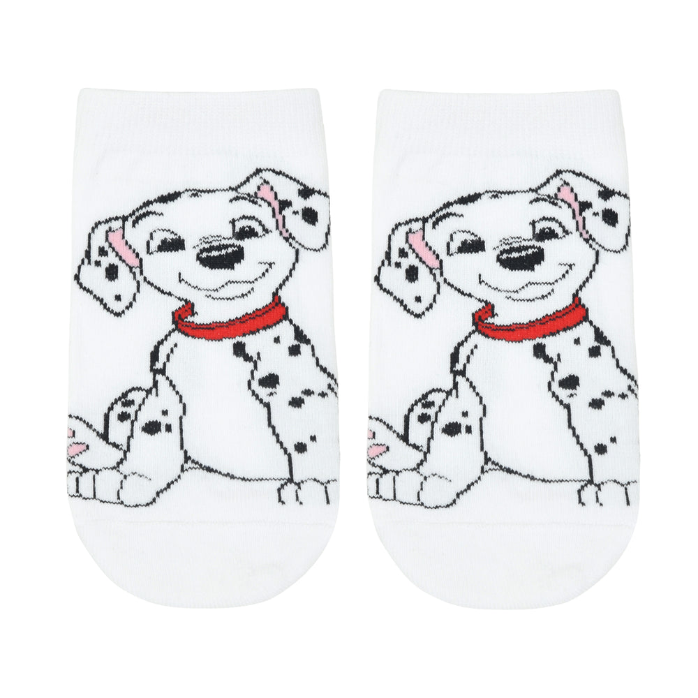 Balenzia x Disney Character Cushioned Ankle socks for women-101 Dalmations (Pack of 1 Pair/1U)-White - Balenzia