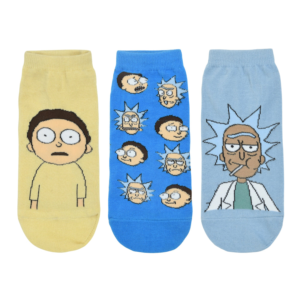 Balenzia X Rick and Morty Cotton Lowcut Character socks for Men (Pack of 3) (Free Size) (Blue, Cream) - Balenzia