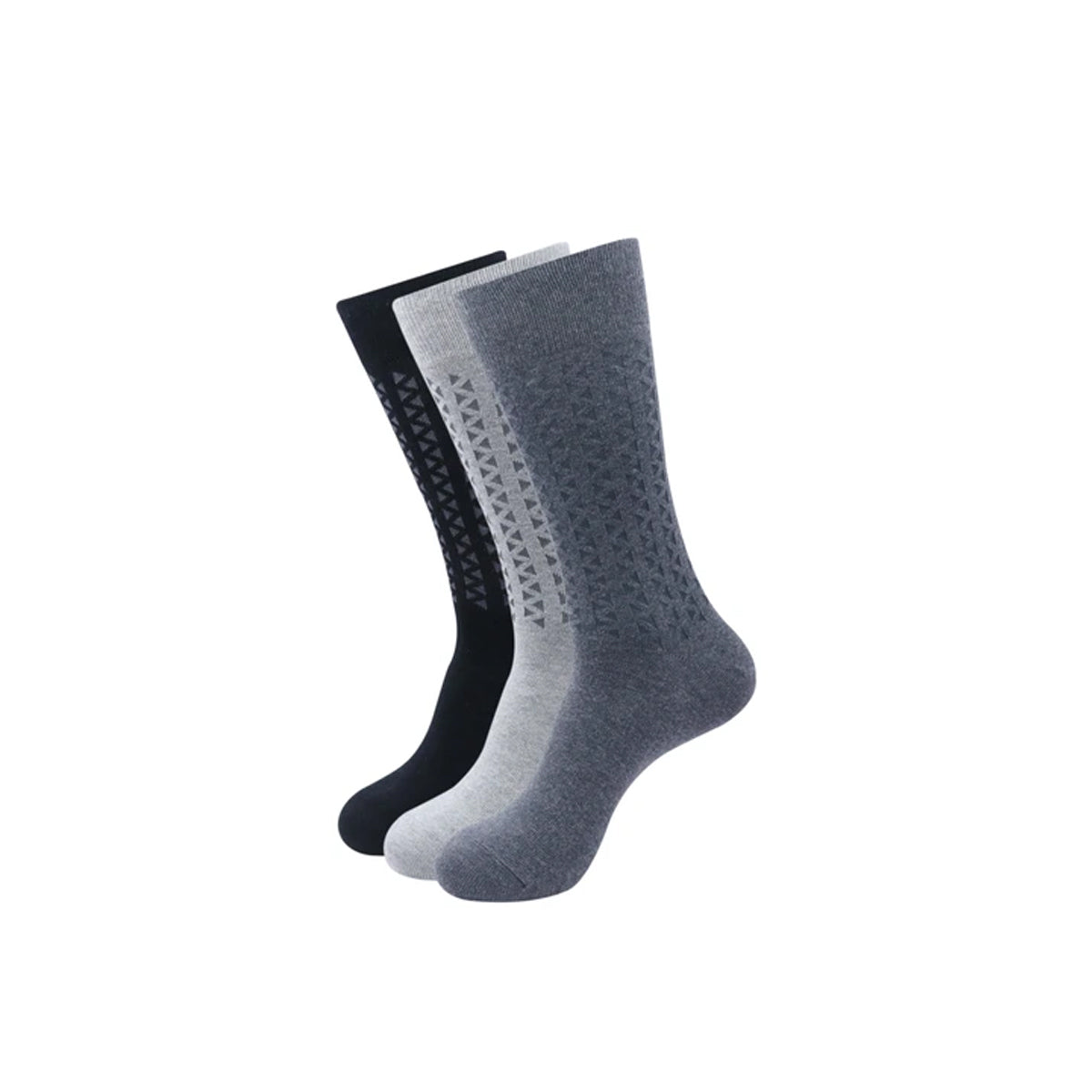 Balenzia Men's Cotton Crew/Calf length socks-(Pack of 3 Pairs/1U) (Black,L.Grey,D.Grey) - Balenzia