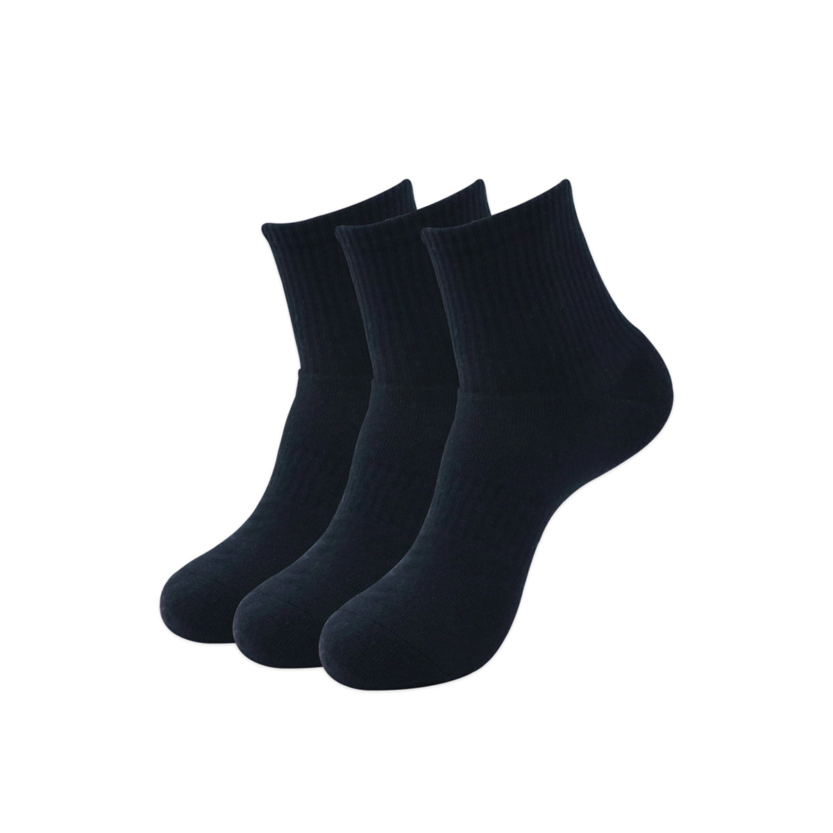 Balenzia Men's Full Cushioned Terry/Towel Ankle Sports Socks, Gym Socks- Black (Pack of 3/1U) - Balenzia