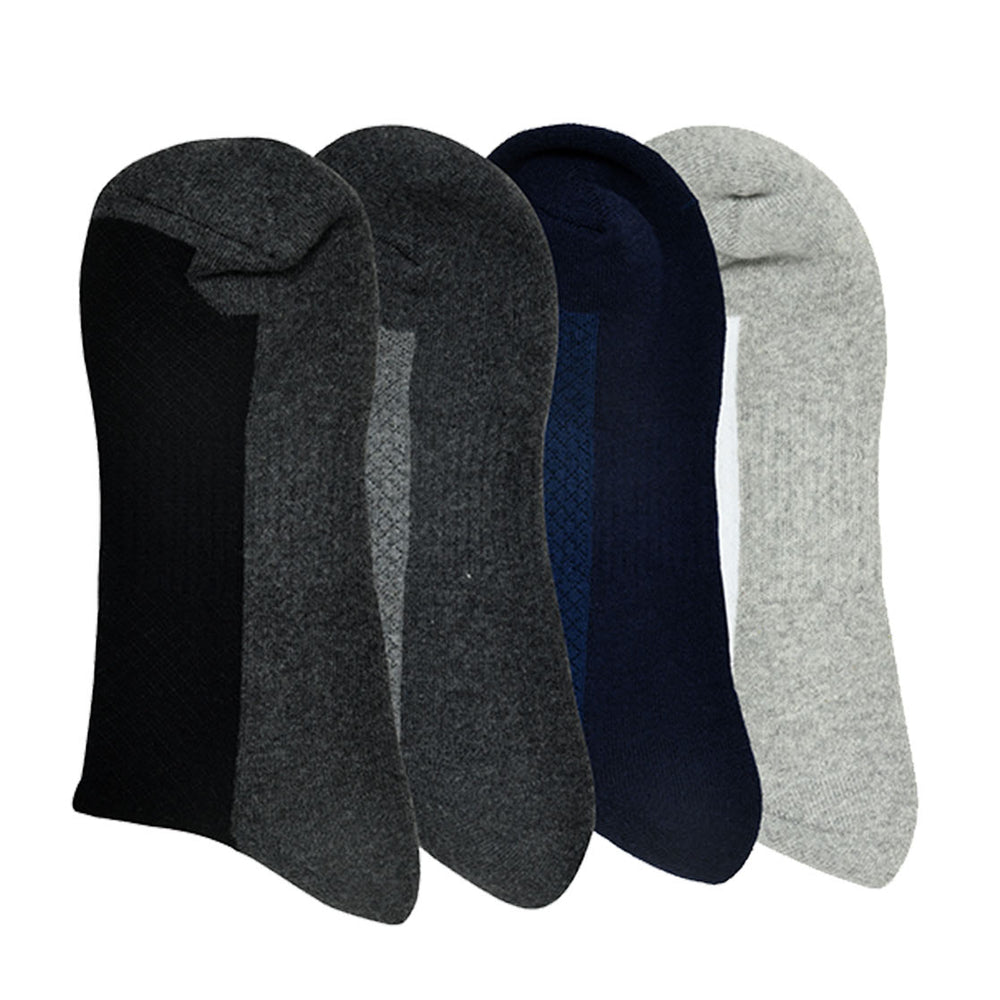 Balenzia Men’s Cushioned High Ankle Sports Socks (Free Size) Pack of 4 Pairs/1U (Multi Colour) Terry/Towel Ankle Socks for Men - Balenzia