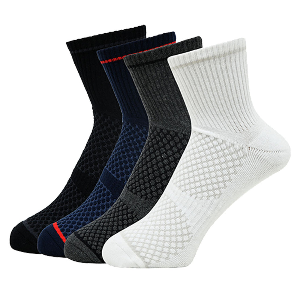 Balenzia Men’s Cushioned High Ankle Sports Socks (Free size) Pack of 4 Pairs/1U (multi colour) Terry/Towel Ankle Socks for Men - Balenzia