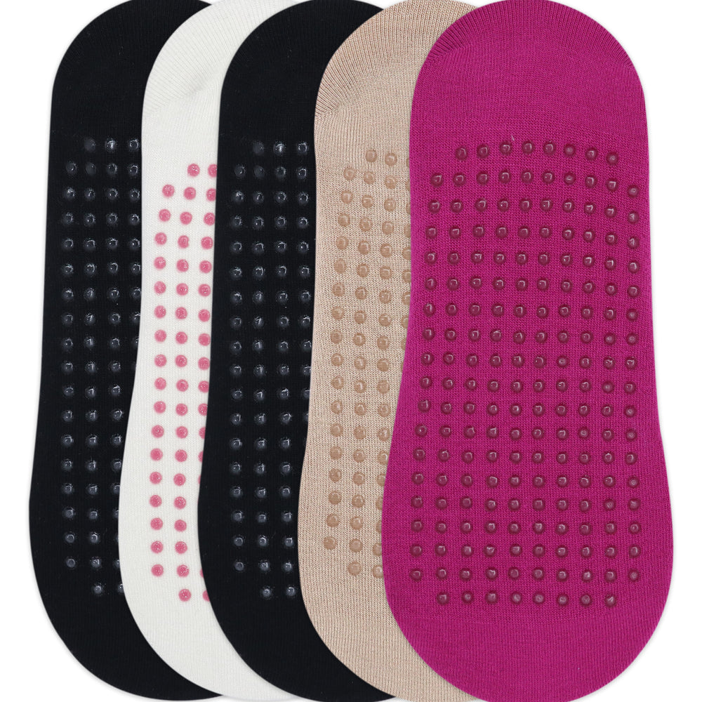 
                      
                        Balenzia Women's Anti Bacterial Yoga Socks with Anti Skid- (Pack of 5 Pairs/1U)- (Black,White,Beige,Pink) - Balenzia
                      
                    