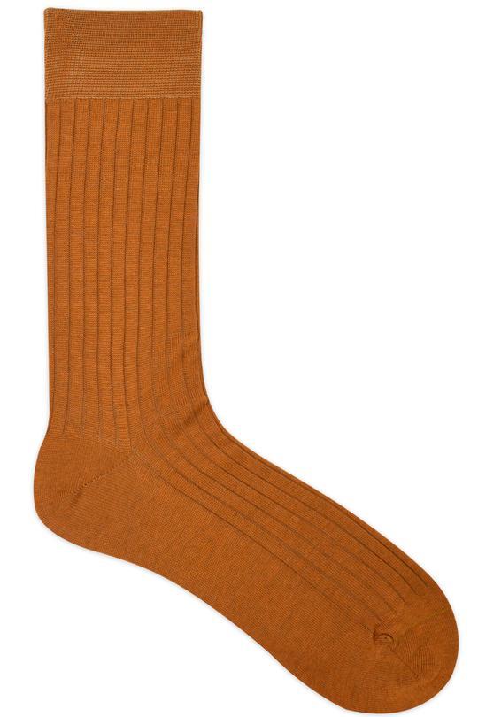 Balenzia Premium Mercerised Crew Rib Socks for Men- (Pack of 1 Pair/1U)(Brown) - Balenzia