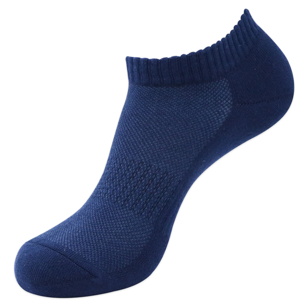 
                      
                        Balenzia Men's Cotton Cushioned Solid Ankle Socks with Mesh Knit, Gym Socks Free -(23 cm)Size, (Pack of 3 Pairs/1U) (Black,Navy,D.Grey) - Balenzia
                      
                    