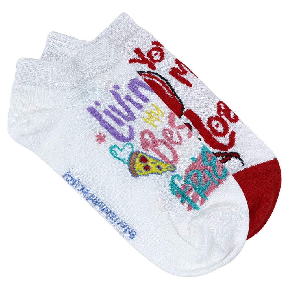 
                      
                        Balenzia x Friends "You are my lobster" & "Living my best life with friends" Lowcut socks for women (Pack of 2 Pairs/1U) - White - Balenzia
                      
                    