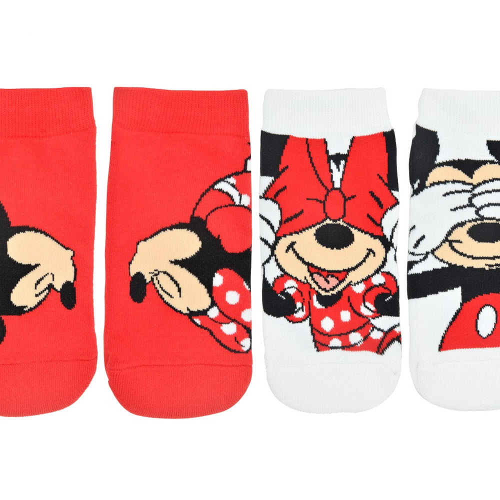 Balenzia x Disney Character Lowcut socks - Mickey & Minnie for Women (Pack of 2 Pairs/1U)(Free Size) Red, White - Balenzia