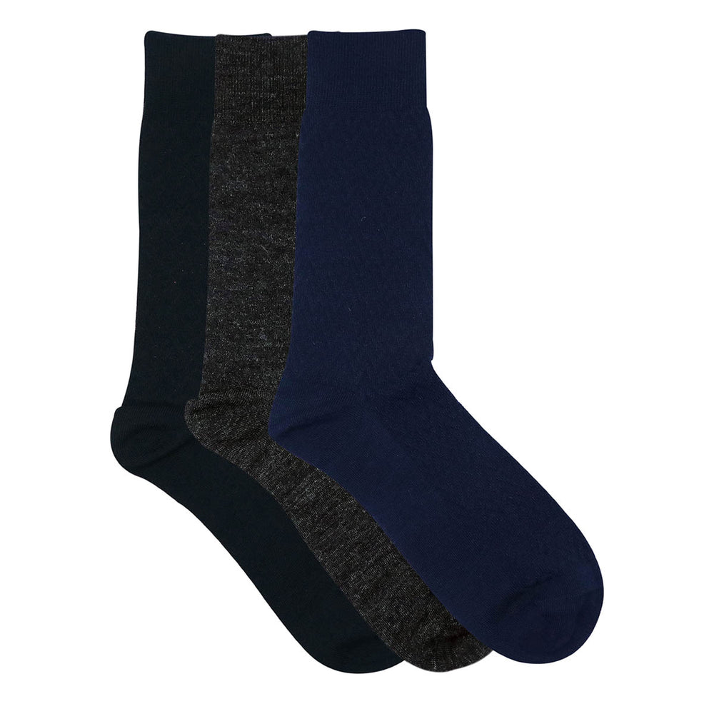 
                      
                        Balenzia Men's Woollen Crew/Calf length Socks(Free Size) Black,Dark Grey,Navy, Brown-(Pack of 3 Pairs/1U) - Balenzia
                      
                    